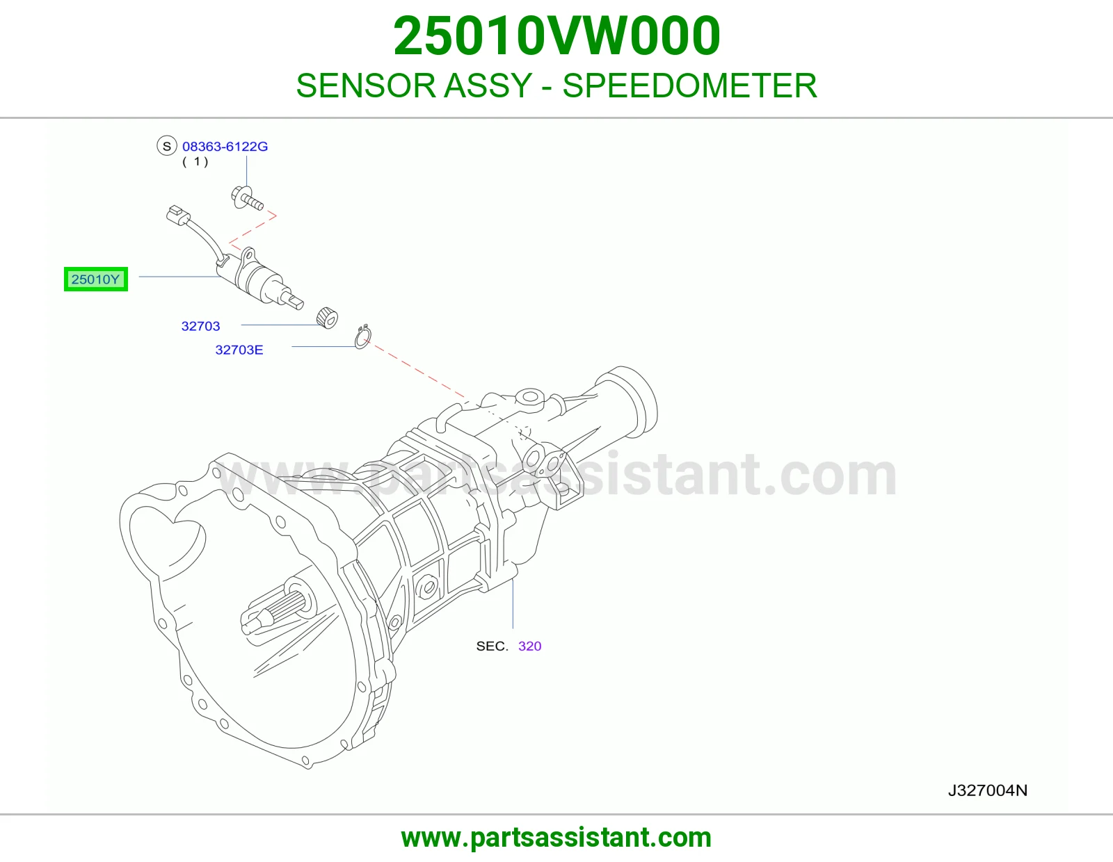 SENSOR ASSY - SPEEDOMETER 25010VW000