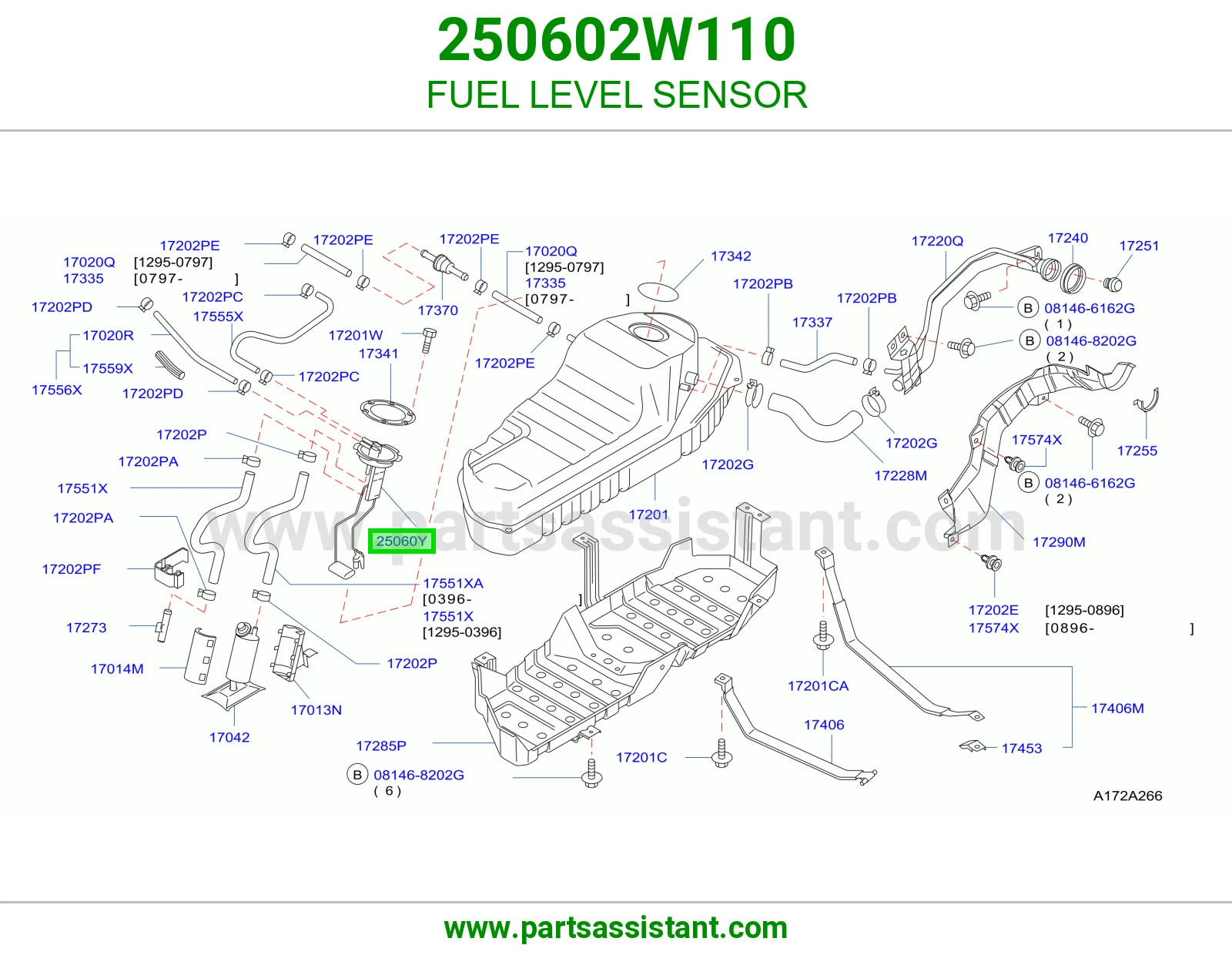 FUEL LEVEL SENSOR 250602W110