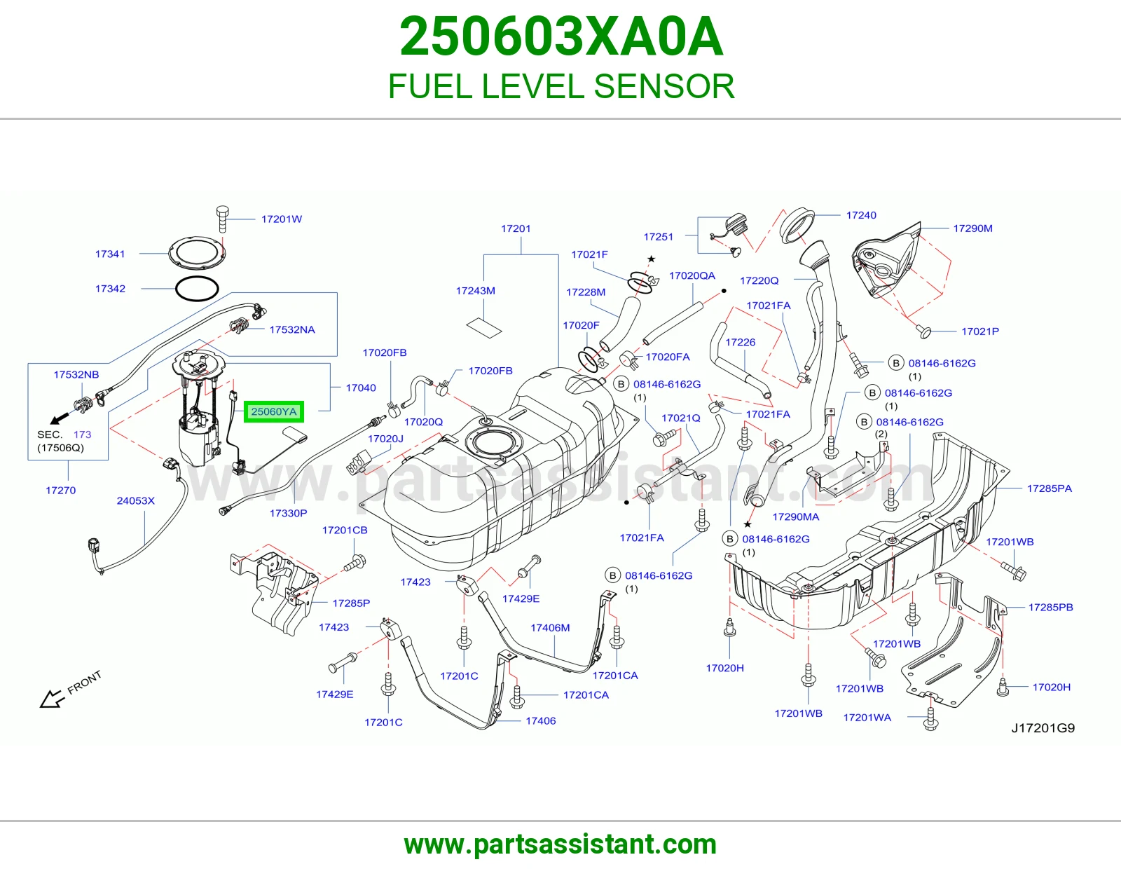 FUEL LEVEL SENSOR 250603XA0A
