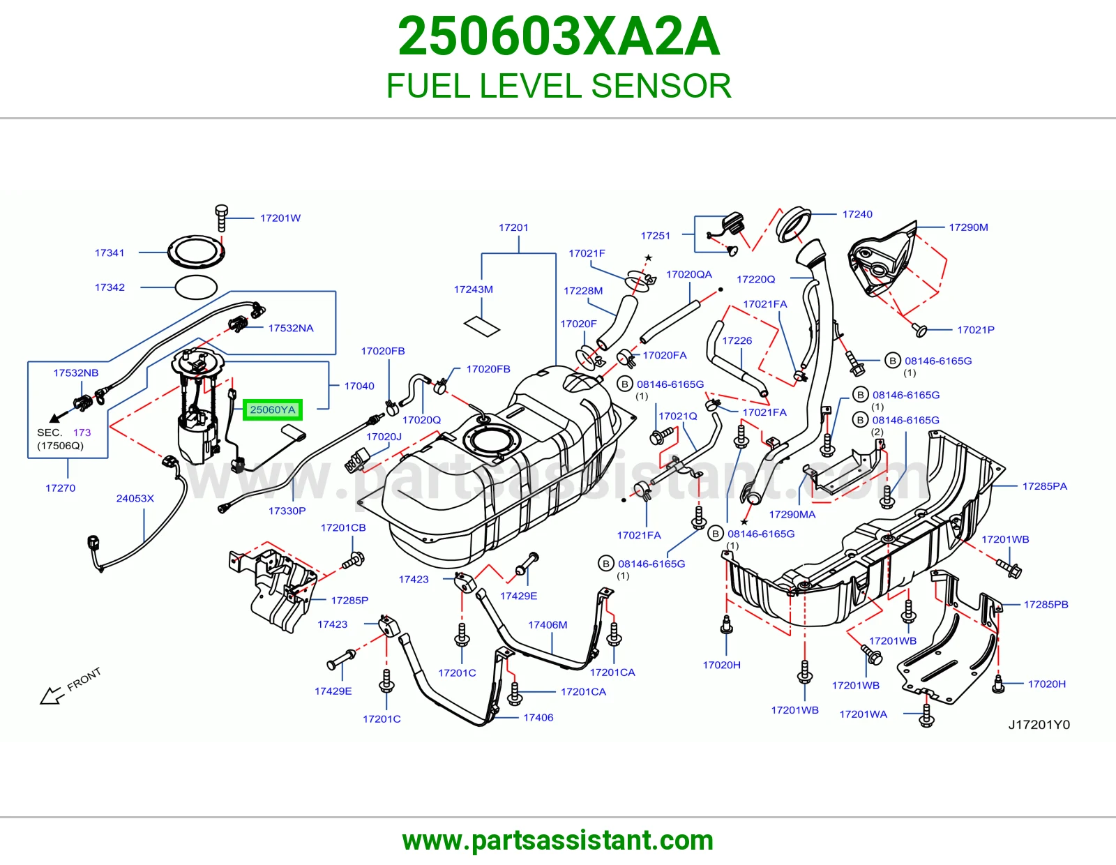 FUEL LEVEL SENSOR 250603XA2A