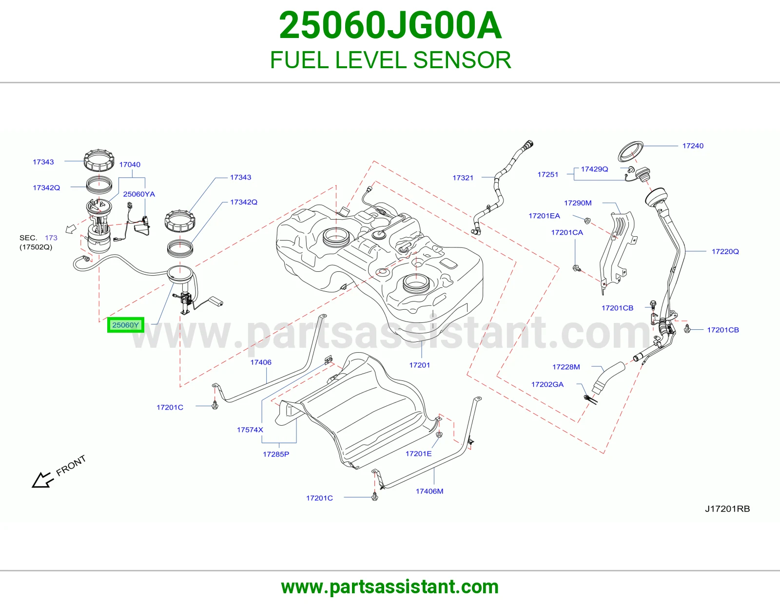 FUEL LEVEL SENSOR 25060JG00A