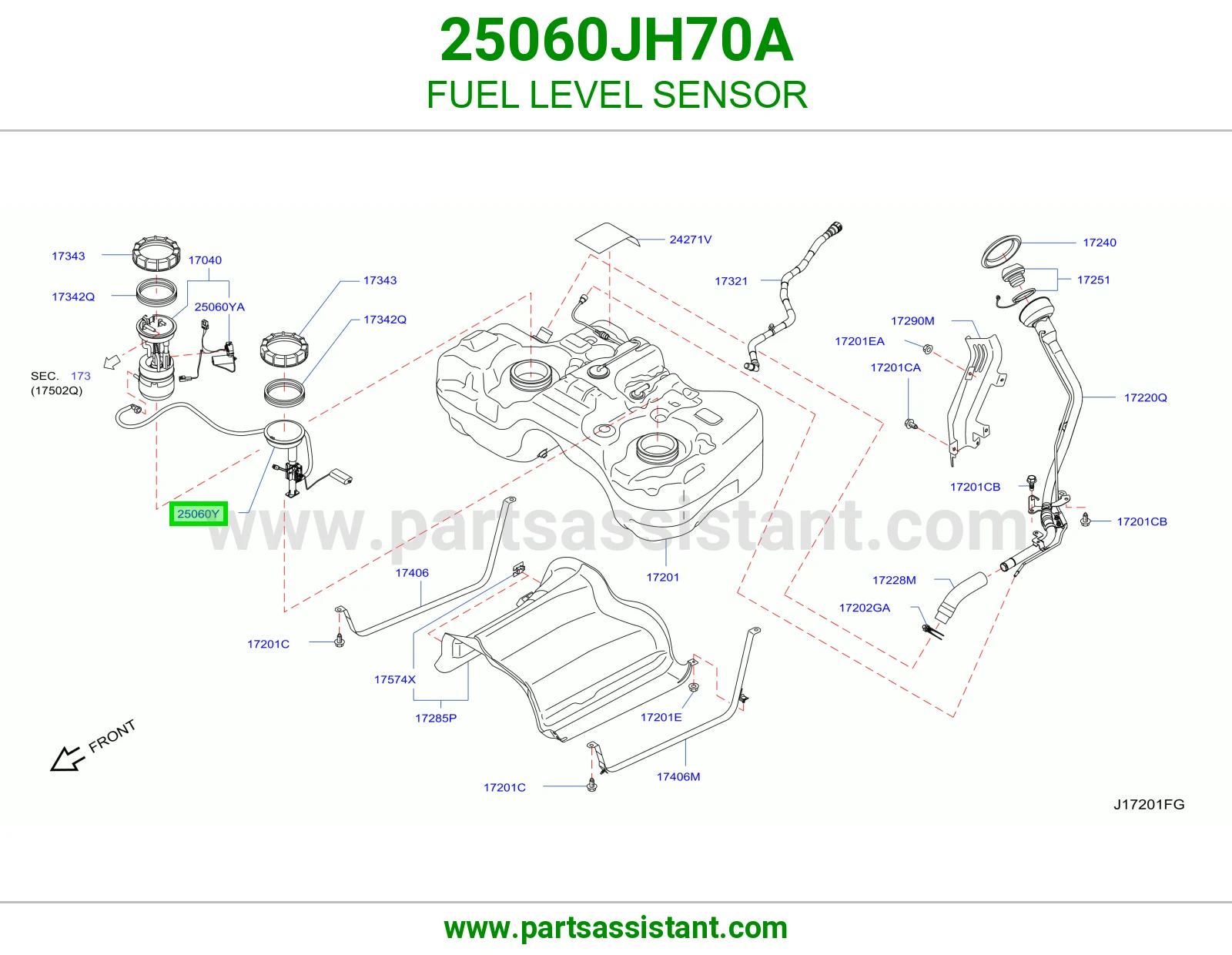 FUEL LEVEL SENSOR 25060JH70A