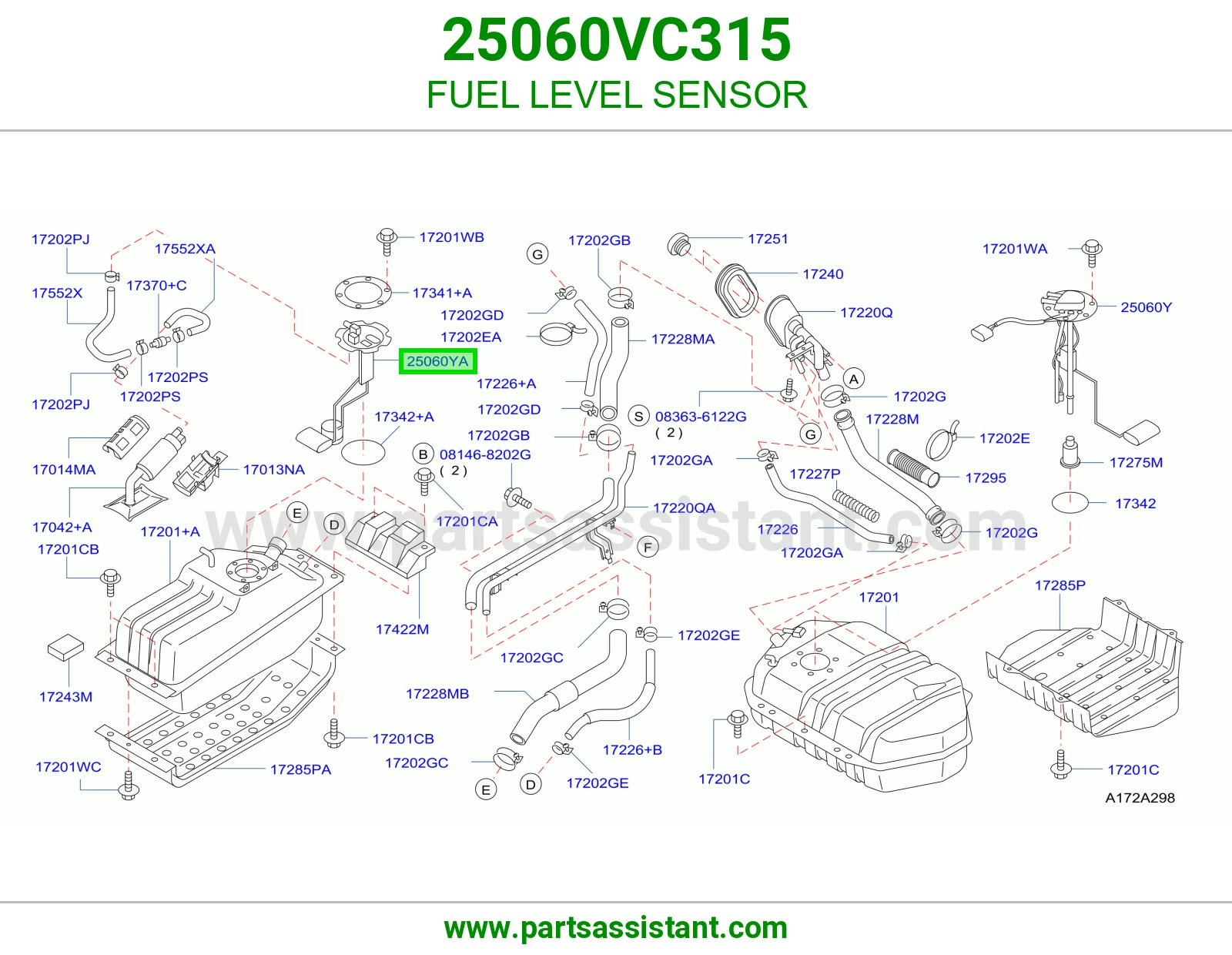 FUEL LEVEL SENSOR 25060VC315