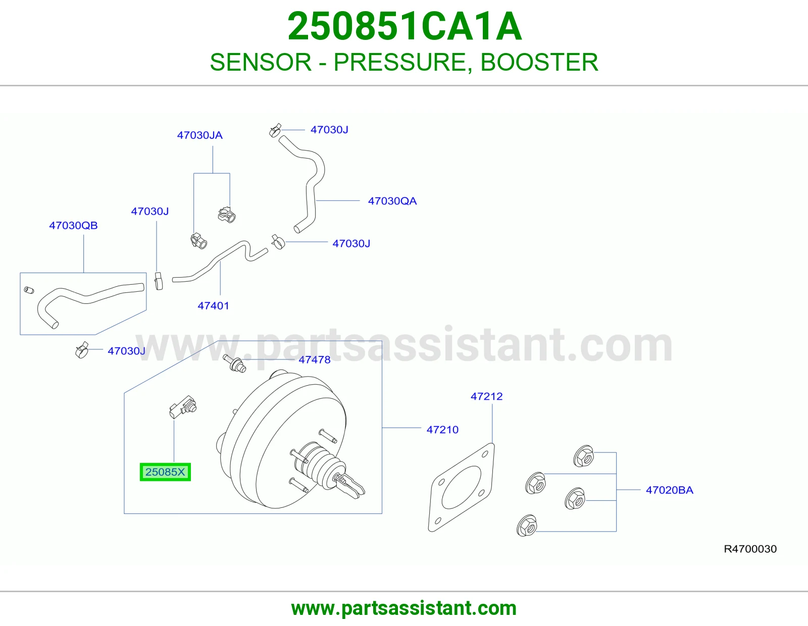 حساس ضغط باكم فرامل 250851CA1A