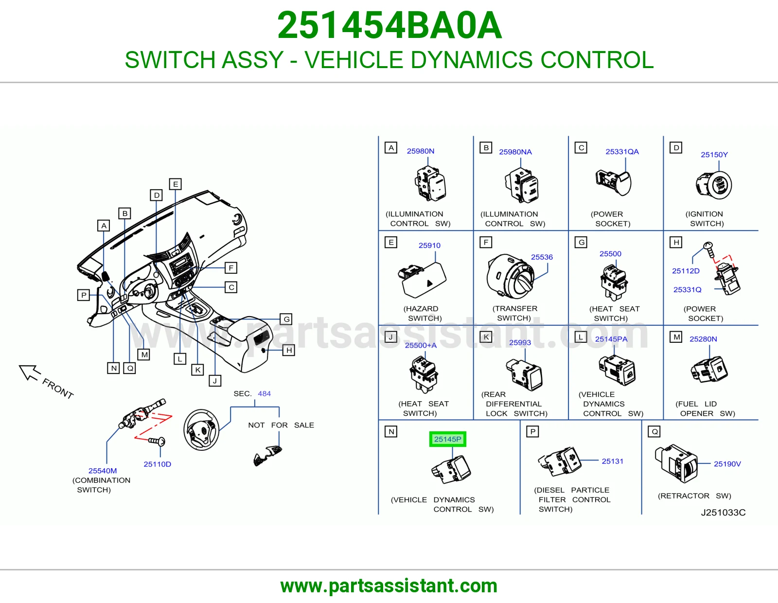 سويتش نظام ثبات (VDC) كامل 251454BA0A