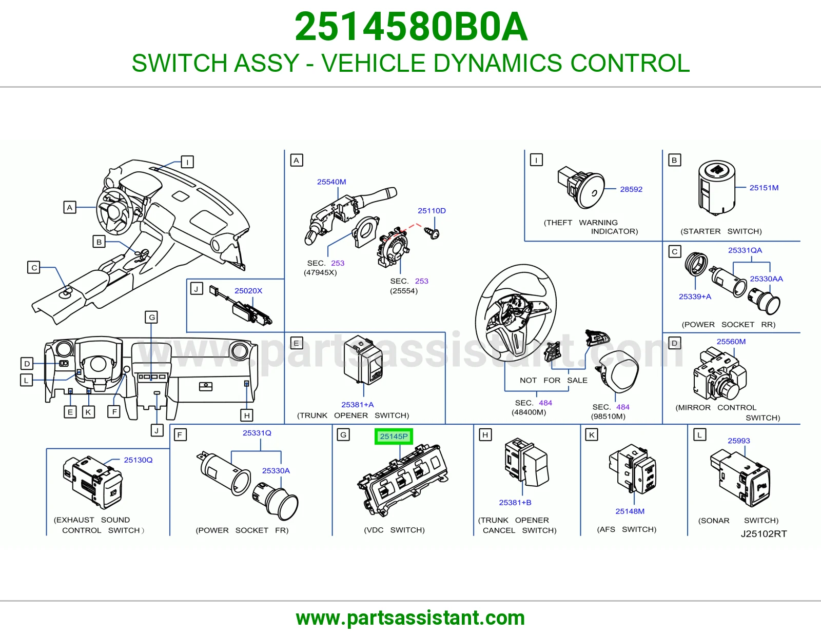 سويتش نظام ثبات (VDC) كامل 2514580B0A