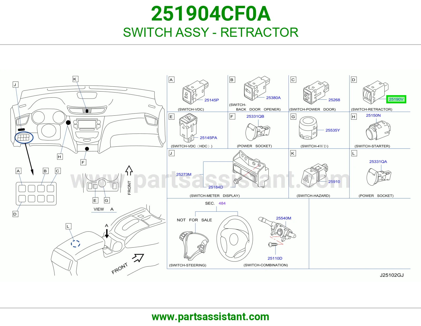 سويتش بكرة حزام أمان كامل 251904CF0A