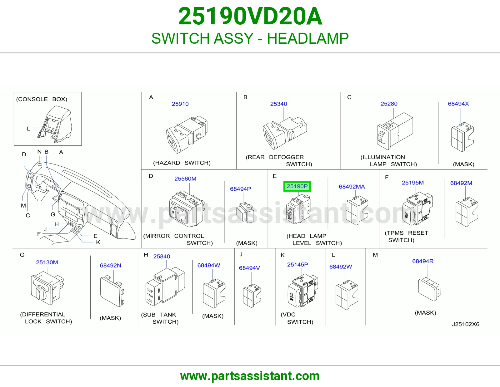 سويتش شمعة كامل 25190VD20A