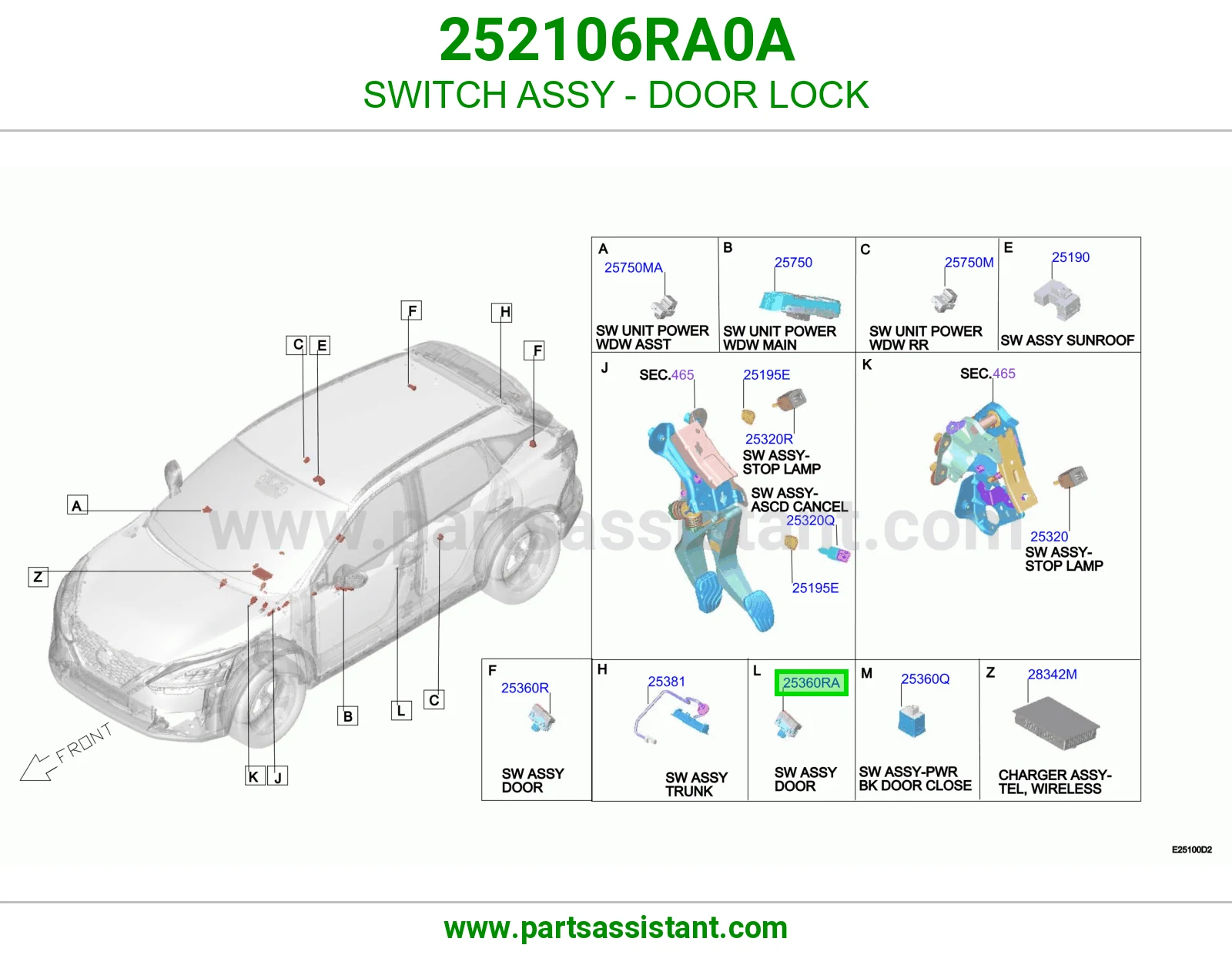 سويتش لمبه باب 252106RA0A