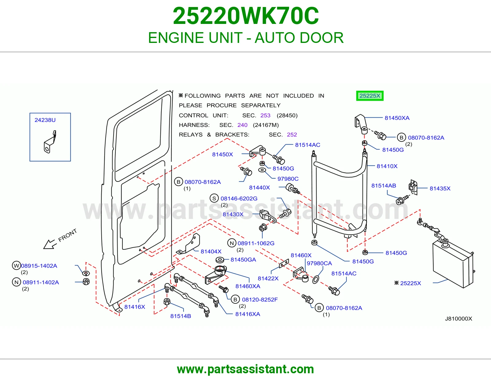وحدة مكينة باب أوتوماتيك 25220WK70C