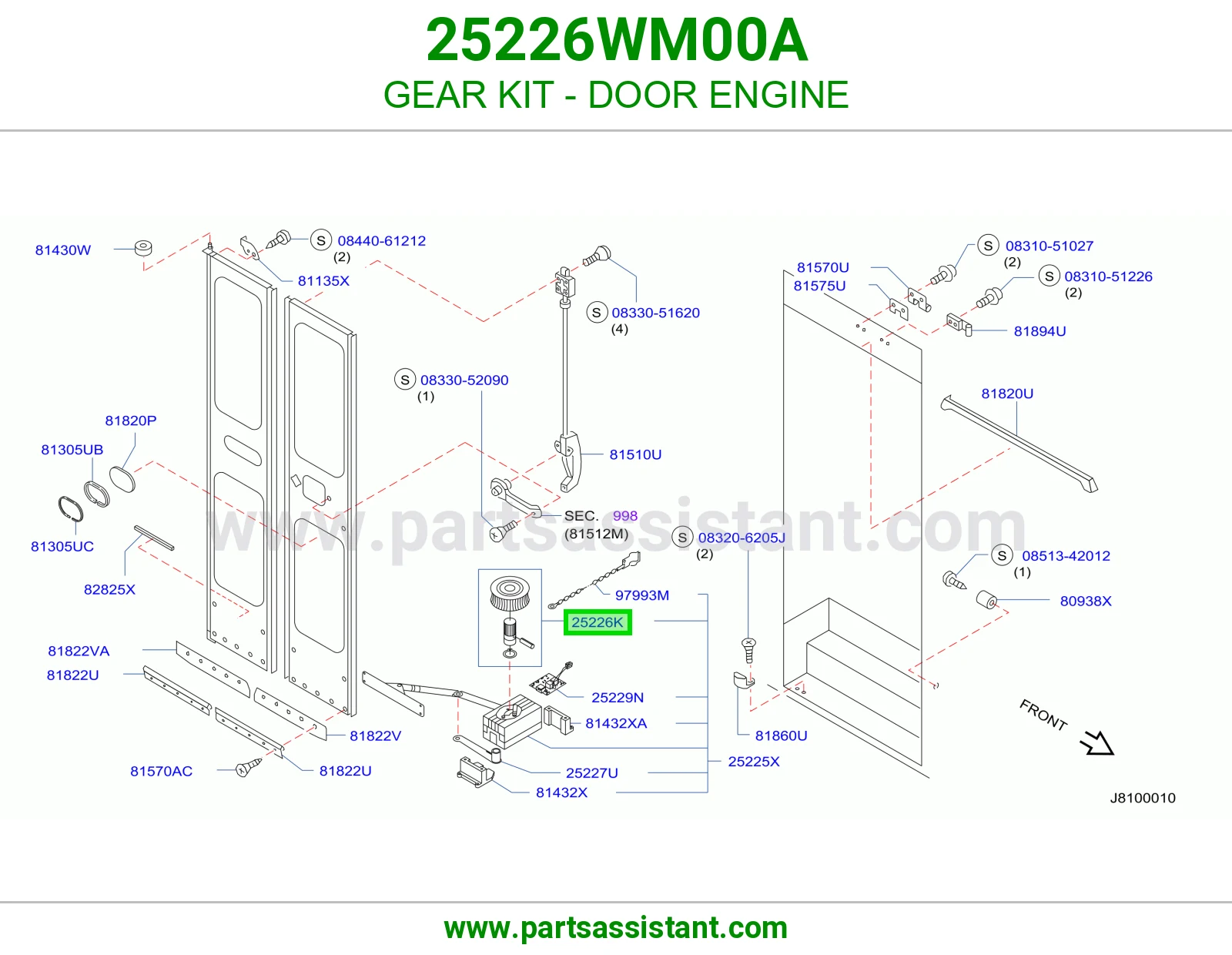طقم تروس باب غرفة المكينة 25226WM00A