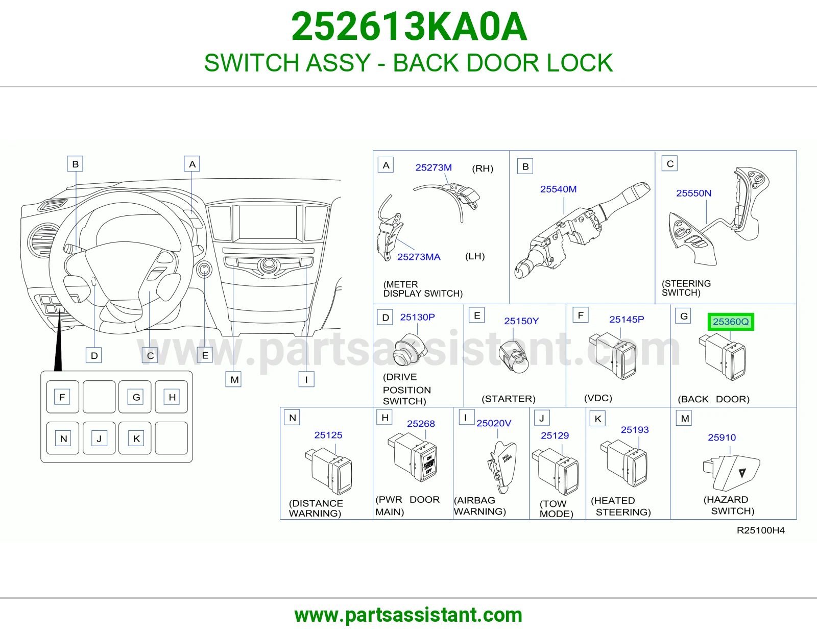 سويتش لمبه باب 252613KA0A