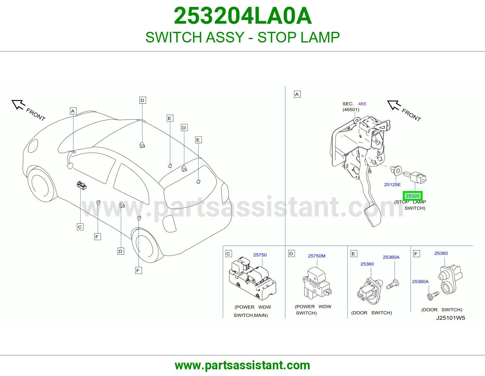 حساس فرامل اسطب خلفي 253204LA0A