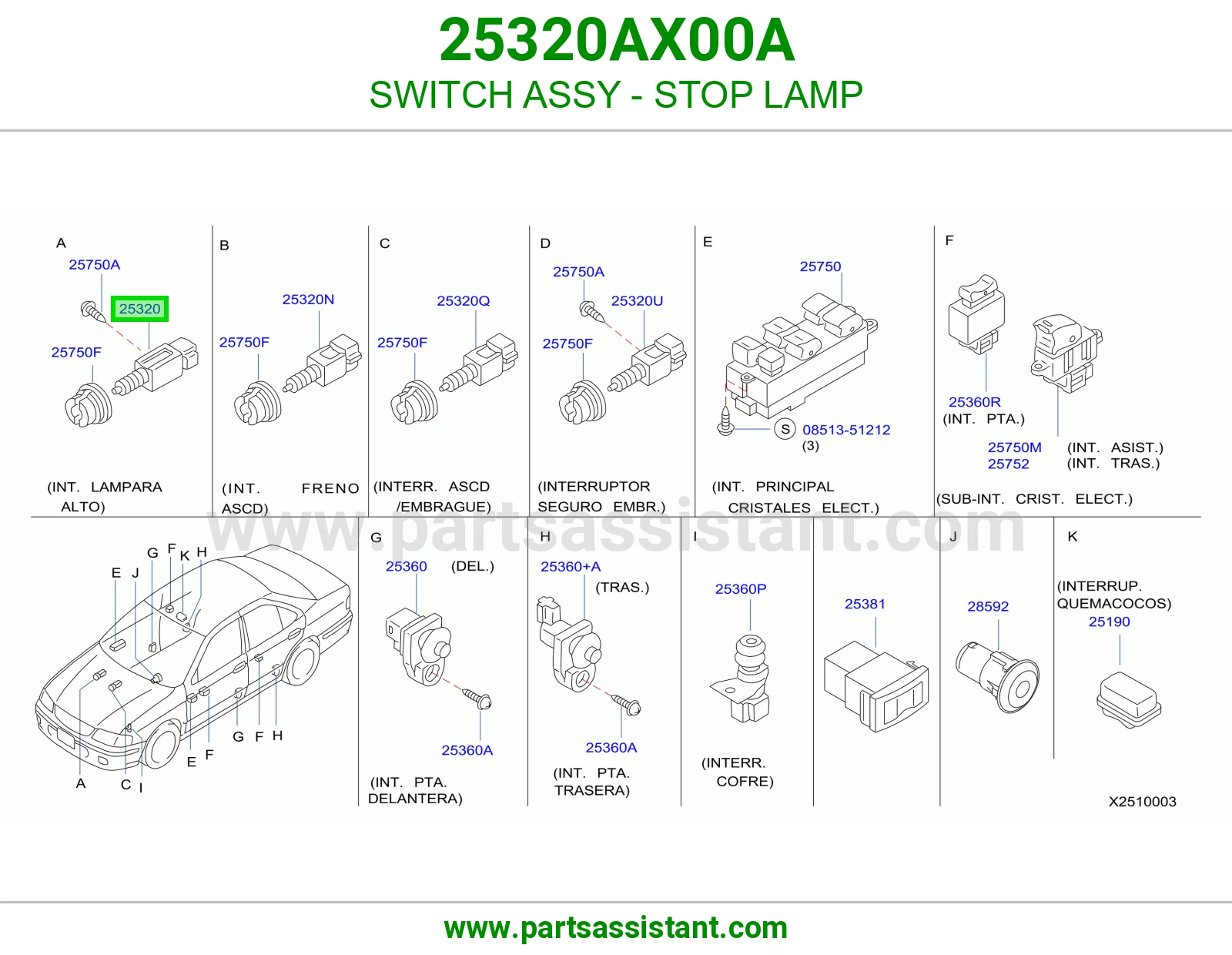 حساس فرامل اسطب خلفي 25320AX00A