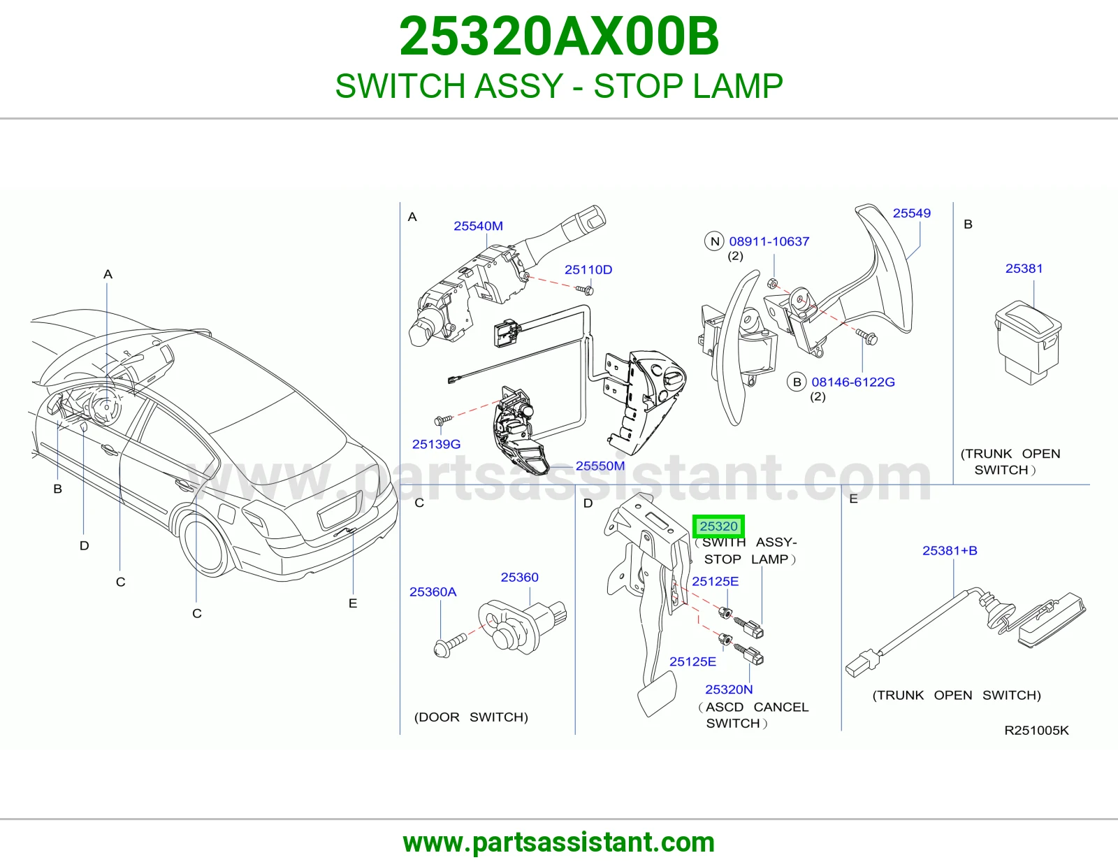 حساس فرامل اسطب خلفي 25320AX00B