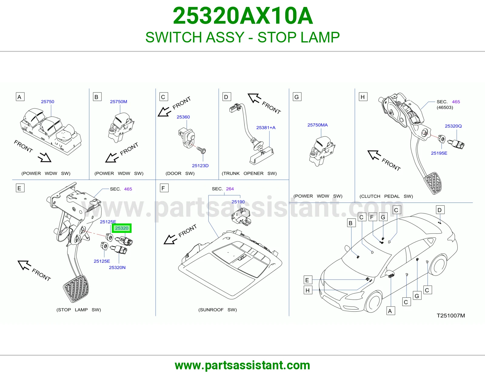 حساس فرامل اسطب خلفي 25320AX10A
