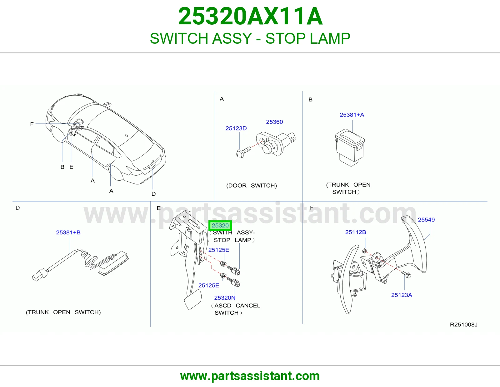 حساس فرامل اسطب خلفي 25320AX11A