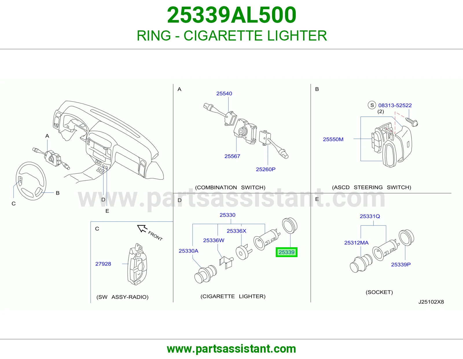 حلقة ولاعة سجاير 25339AL500