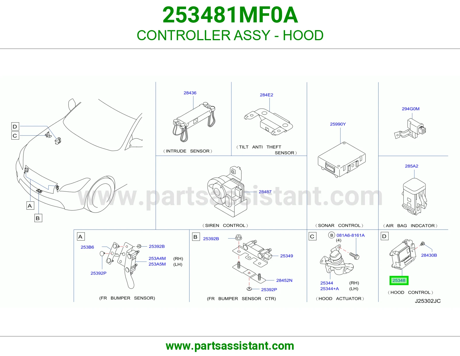 CONTROLLER ASSY - HOOD 253481MF0A