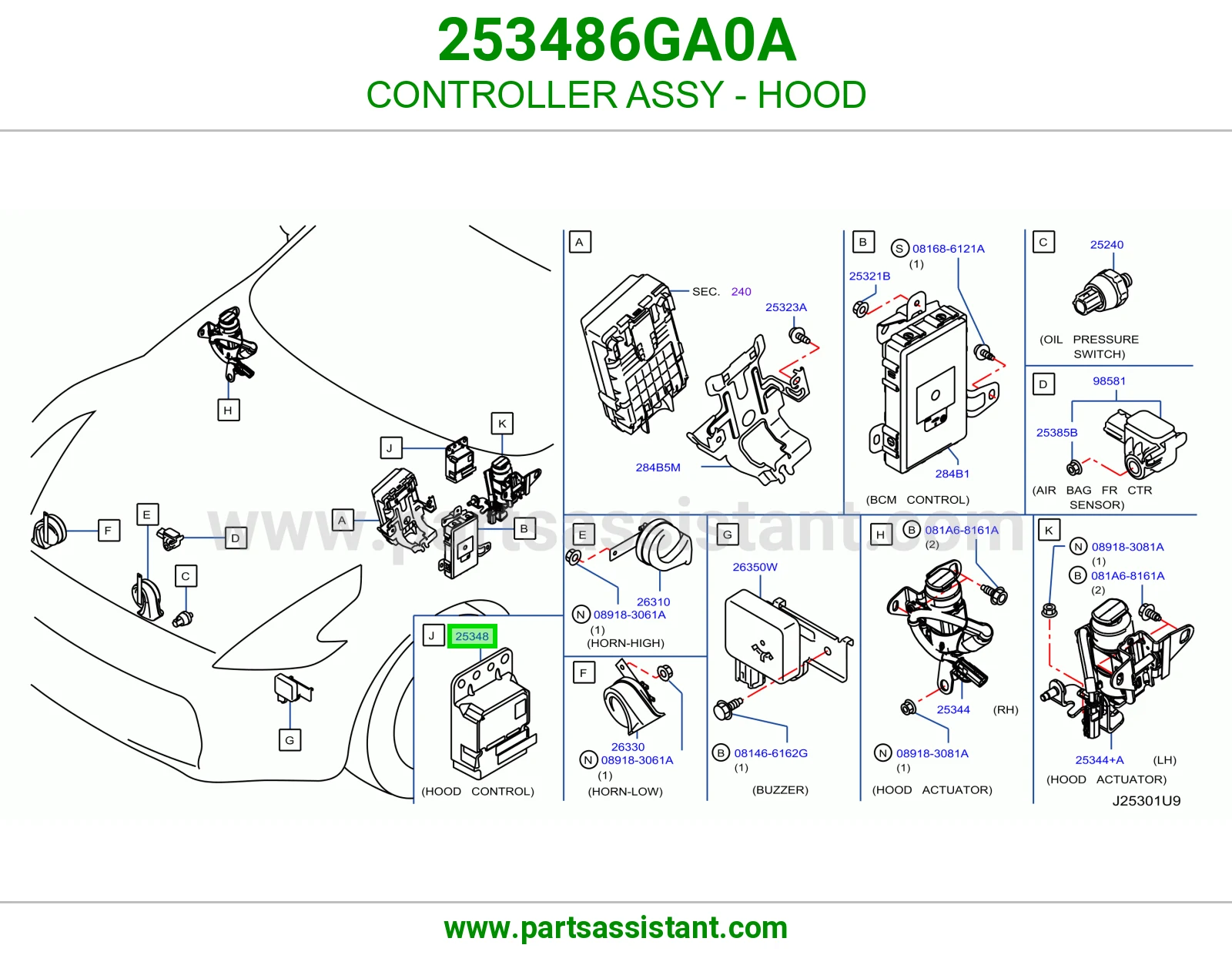كنترول كبوت كامل 253486GA0A