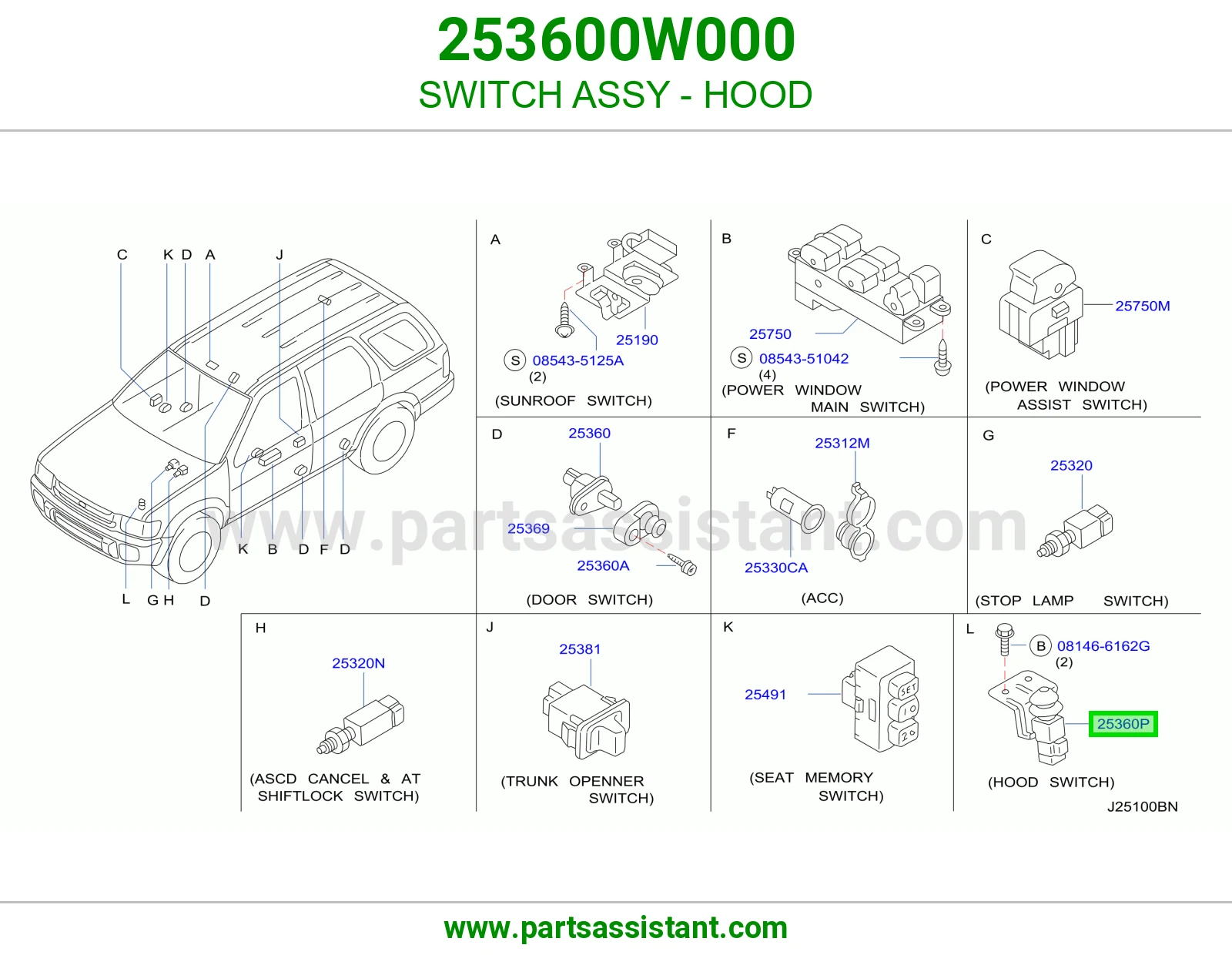 سويتش لمبه باب 253600W000