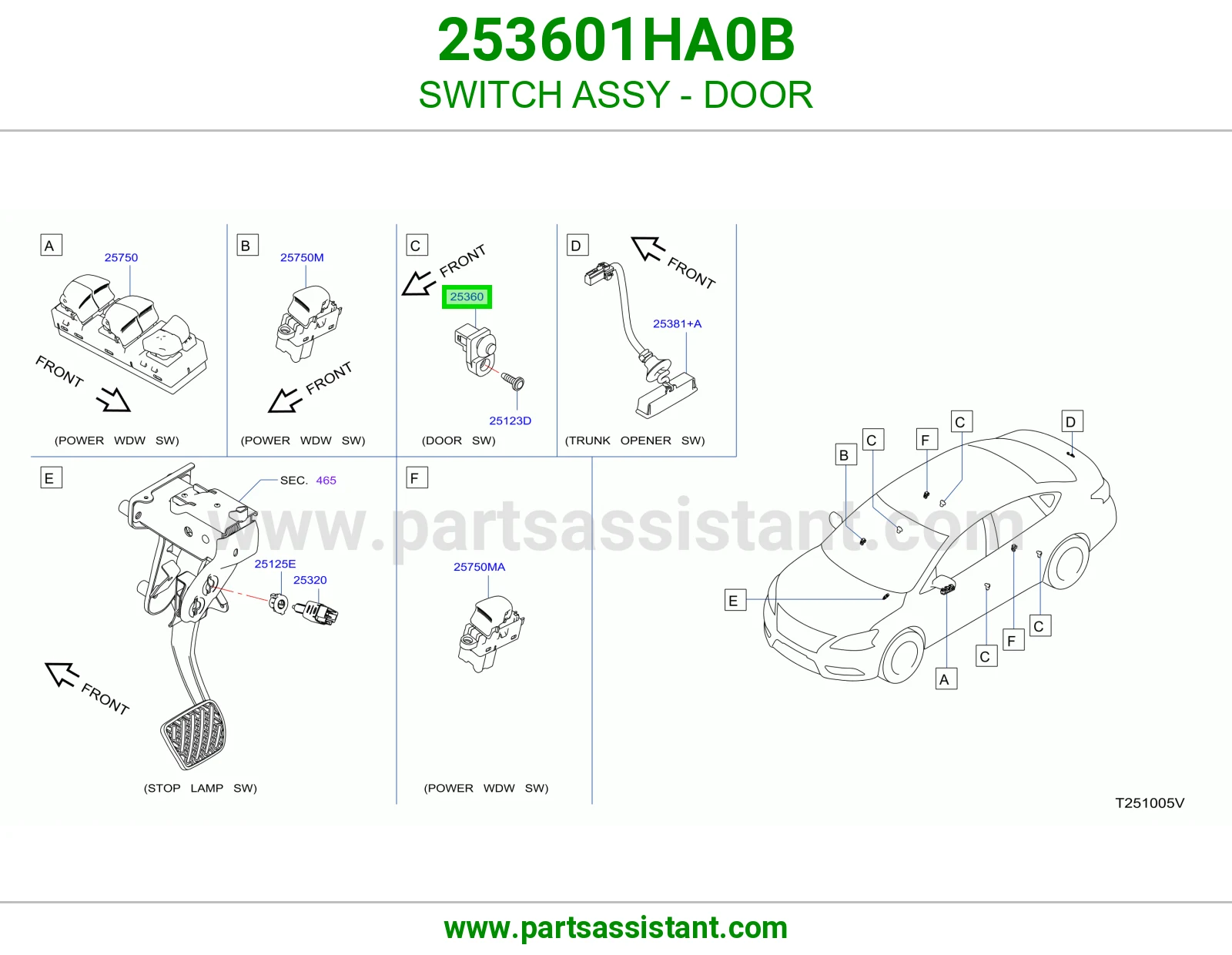 سويتش لمبه باب 253601HA0B