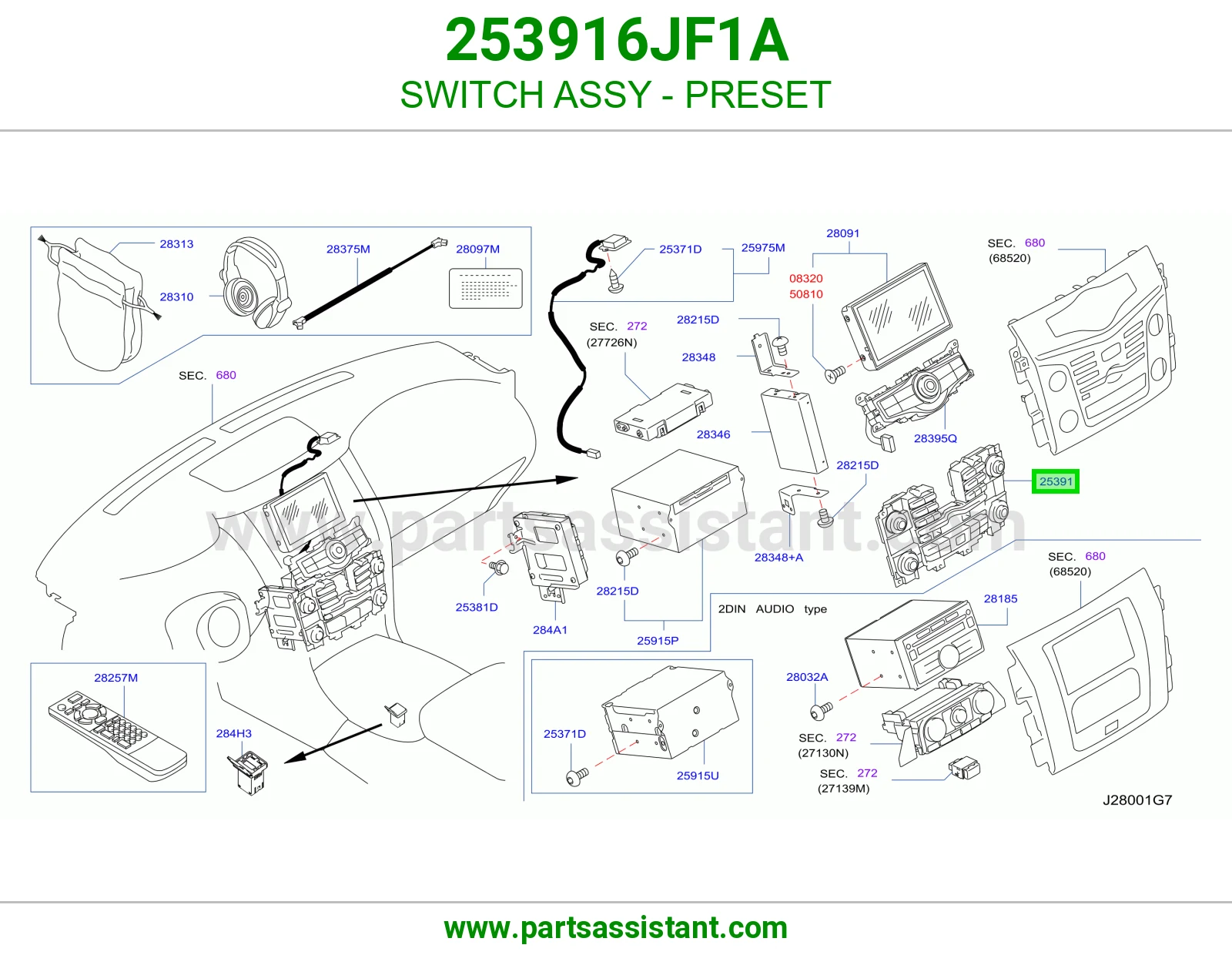 سويتش إعداد مسبق كامل 253916JF1A