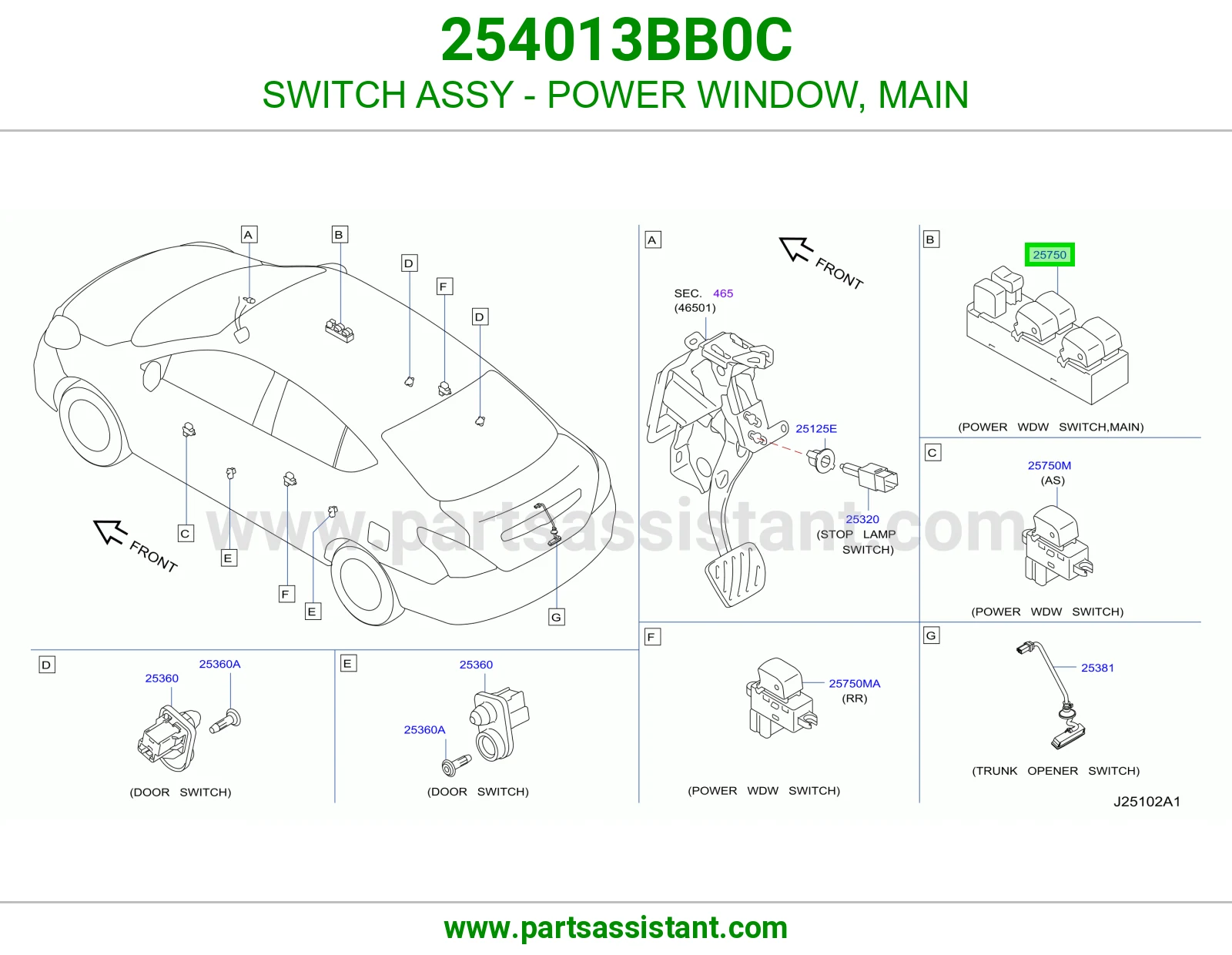 سويتش تحكم قزاز يسار 254013BB0C