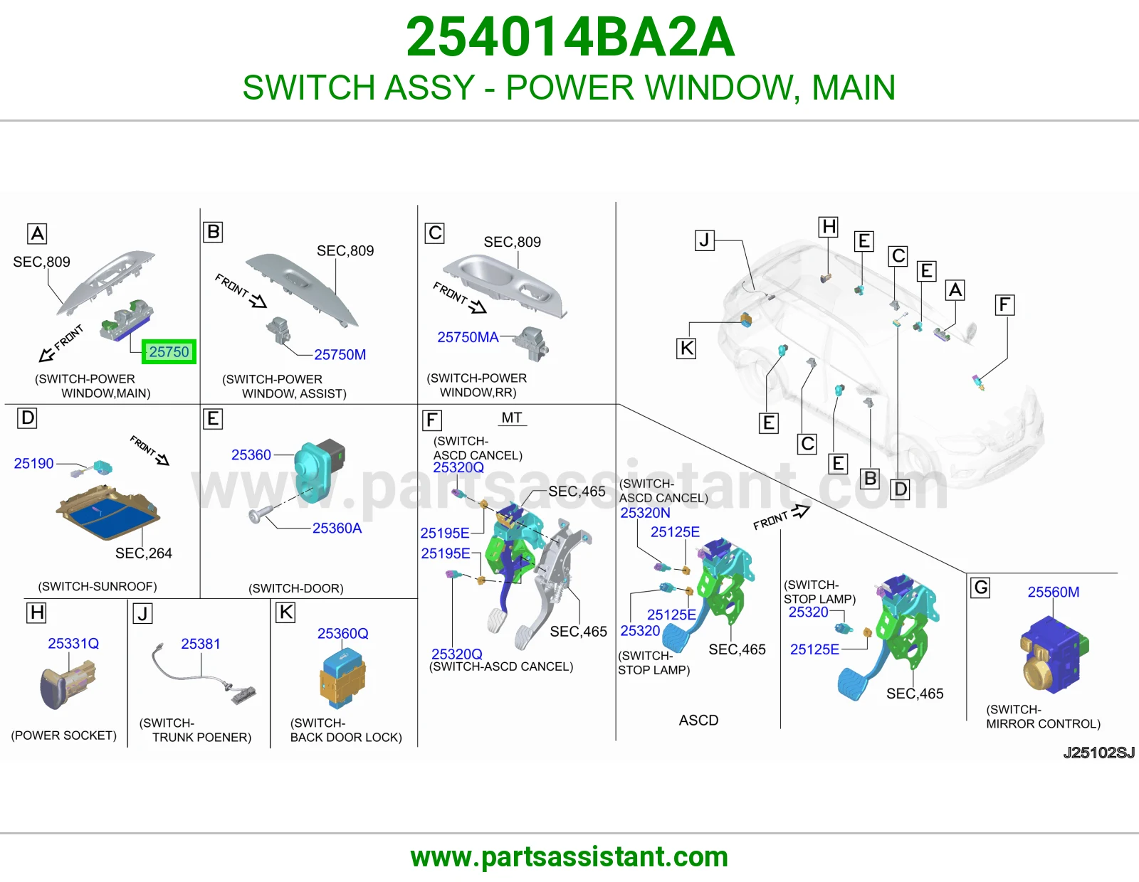 سويتش تحكم قزاز يسار 254014BA2A