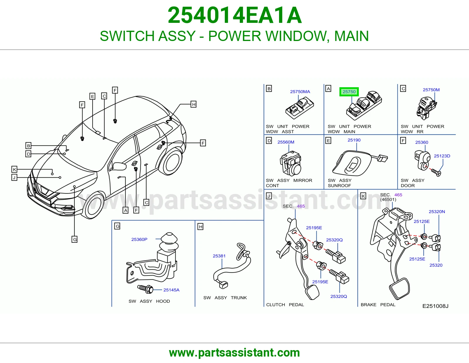 سويتش تحكم قزاز يسار 254014EA1A