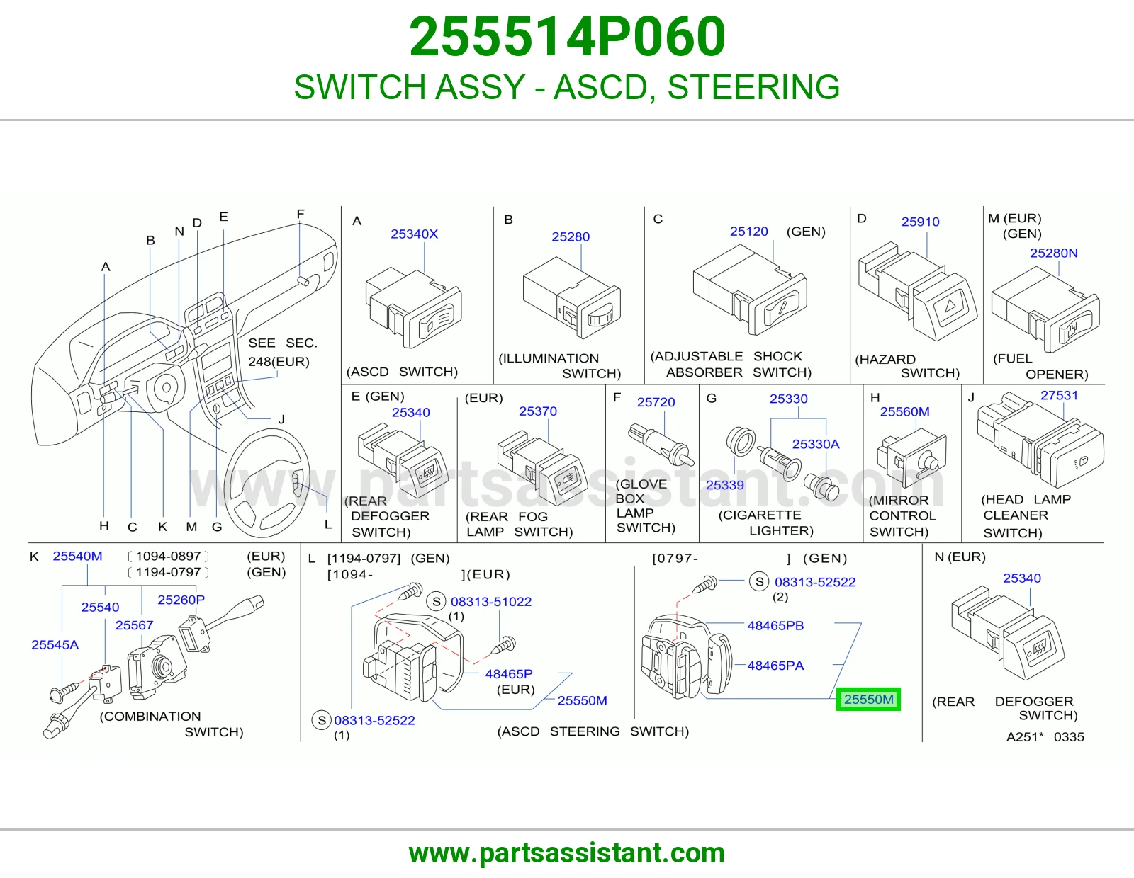 سويتش كامل ASCD دركسون 255514P060
