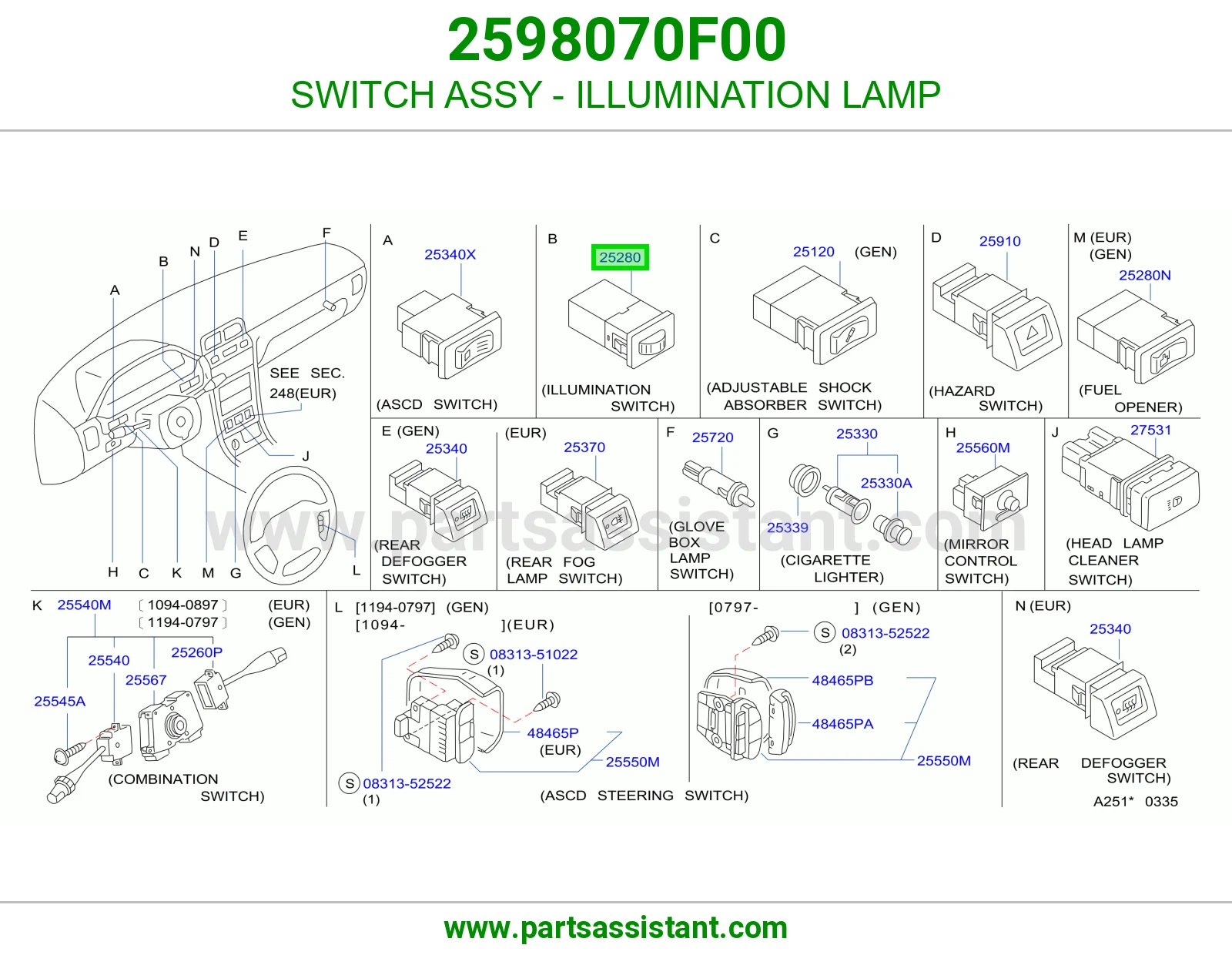 سويتش نور طبلون 2598070F00