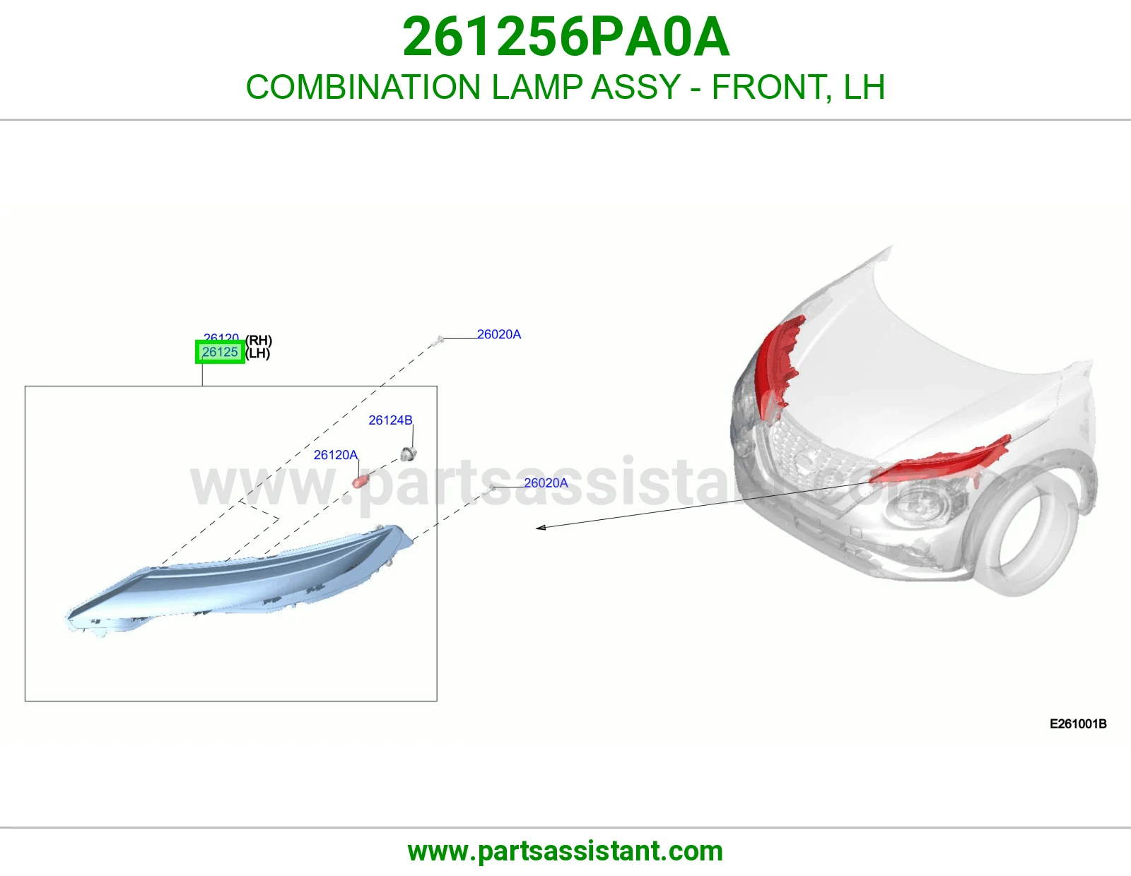 اسطب اشاره ركن امامي يسار 261256PA0A