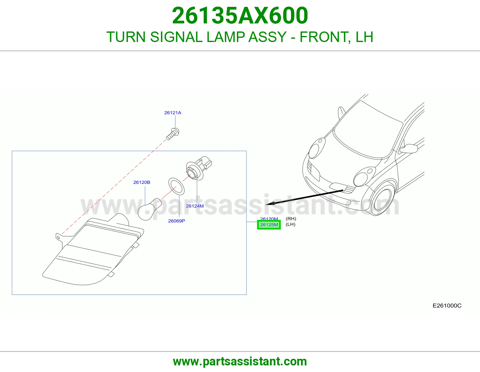 اسطب اشاره ركن امامي يسار 26135AX600