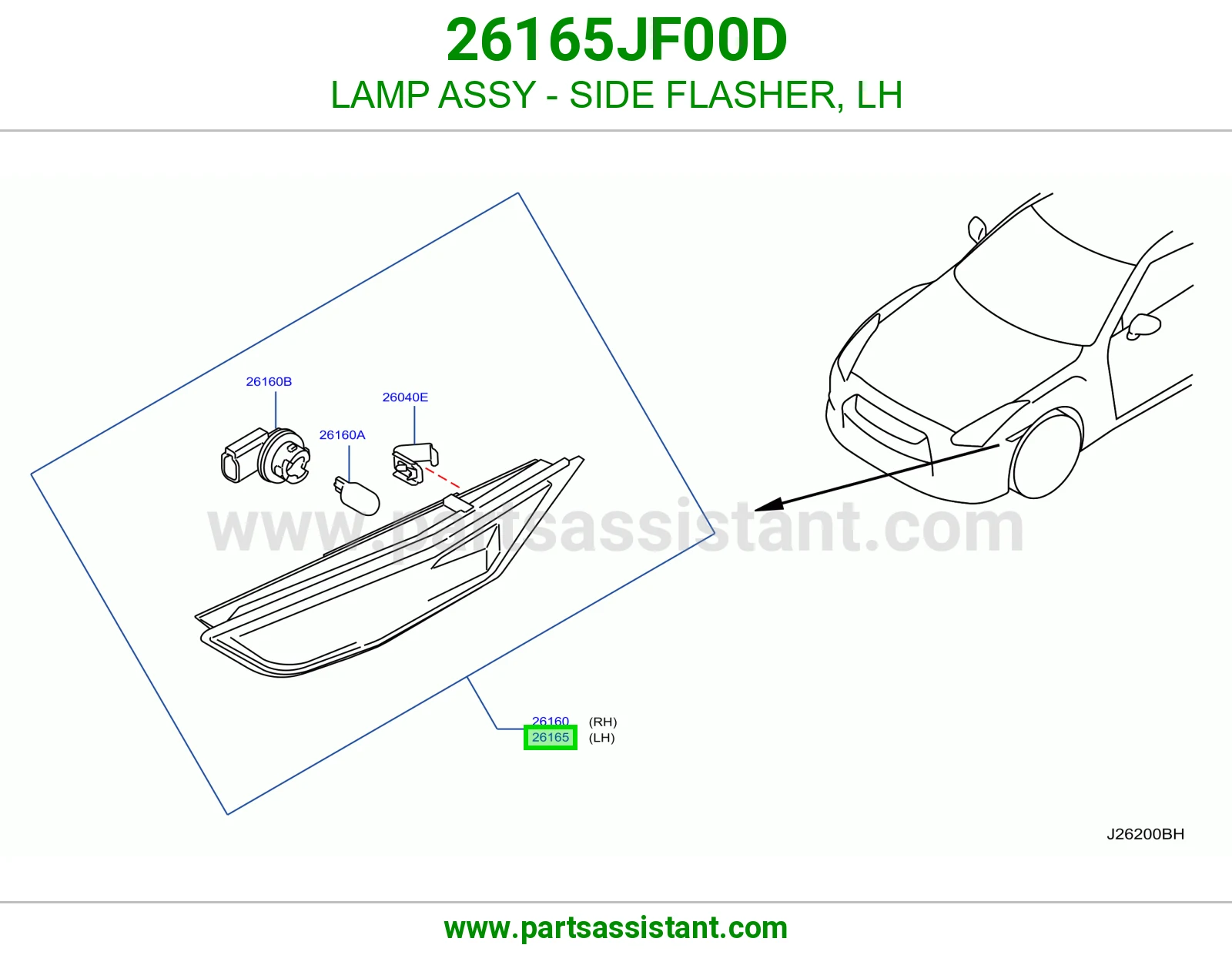 اسطب اشاره رفرف امامي يسار 26165JF00D