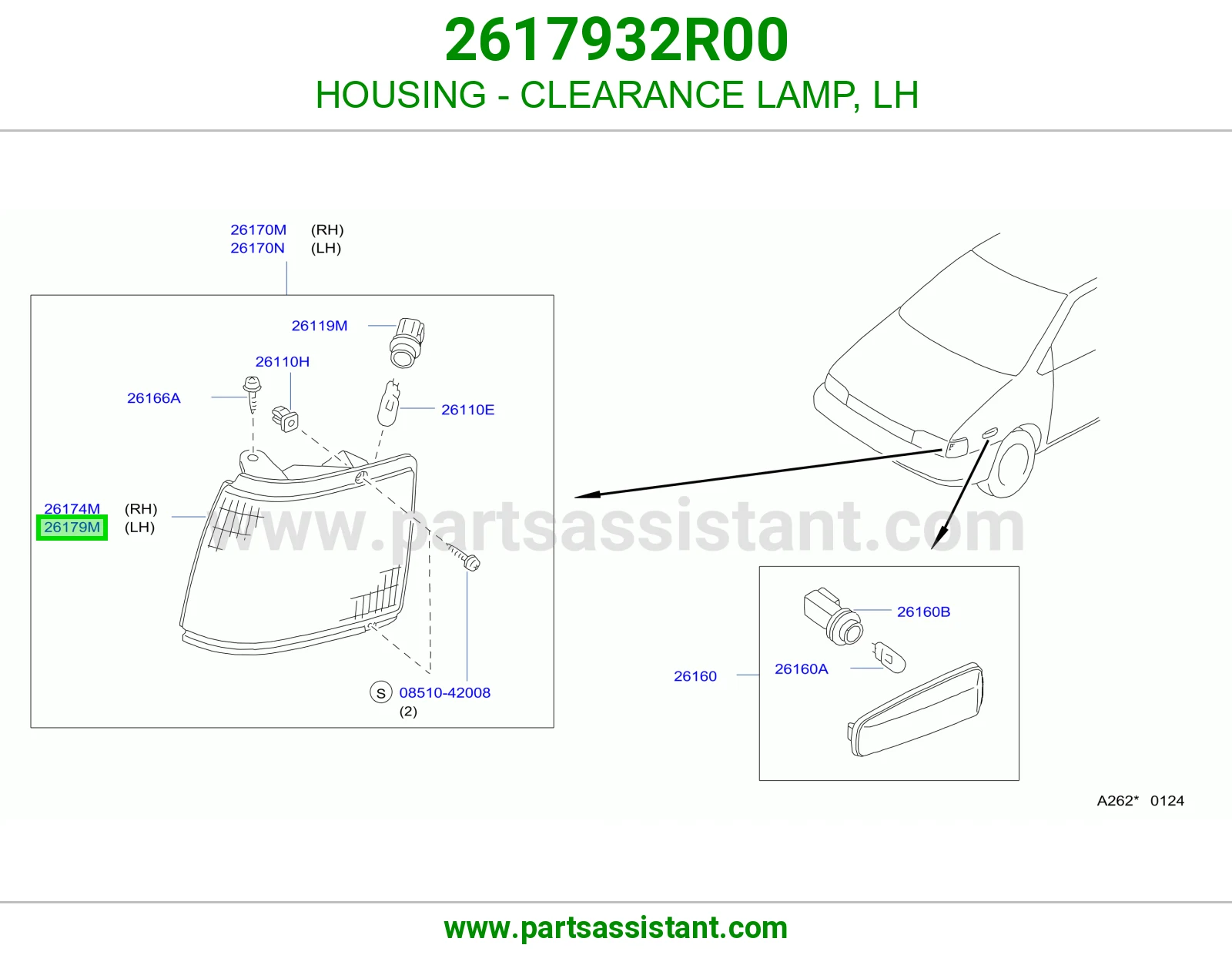 علبة اسطب جانبي يسار 2617932R00