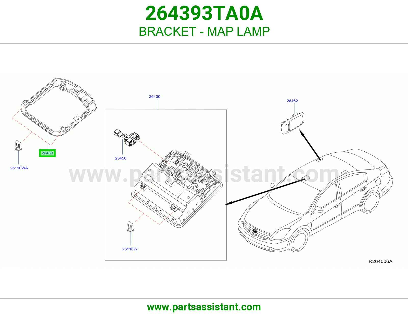 قاعدة لمبة قراءة 264393TA0A