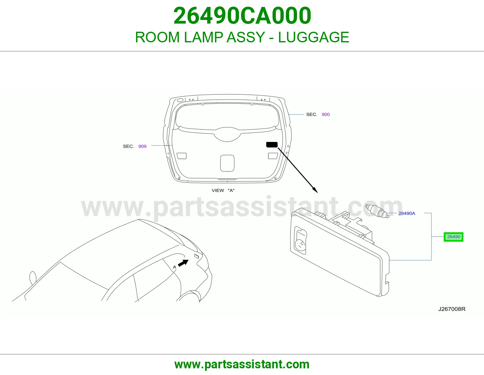 لمبة سقف شنطة 26490CA000