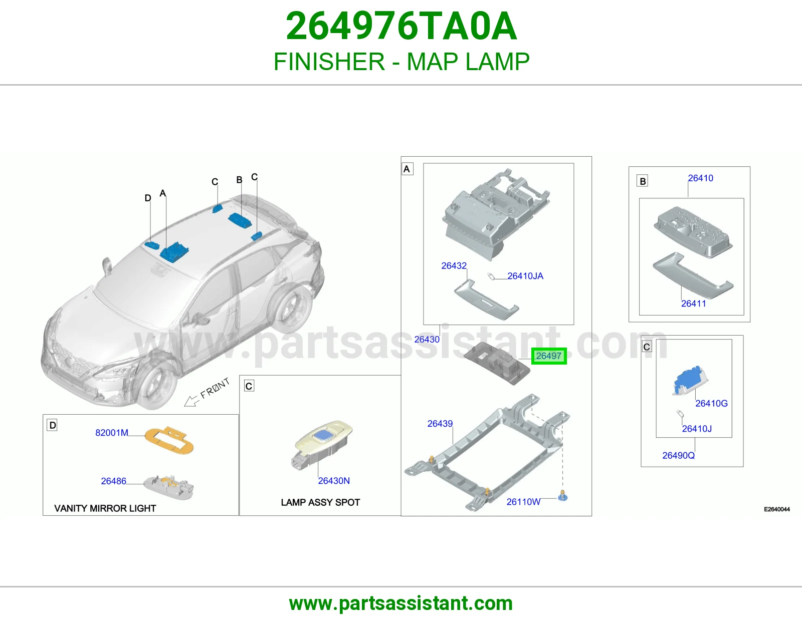 تلبيسة لمبة قراءة 264976TA0A