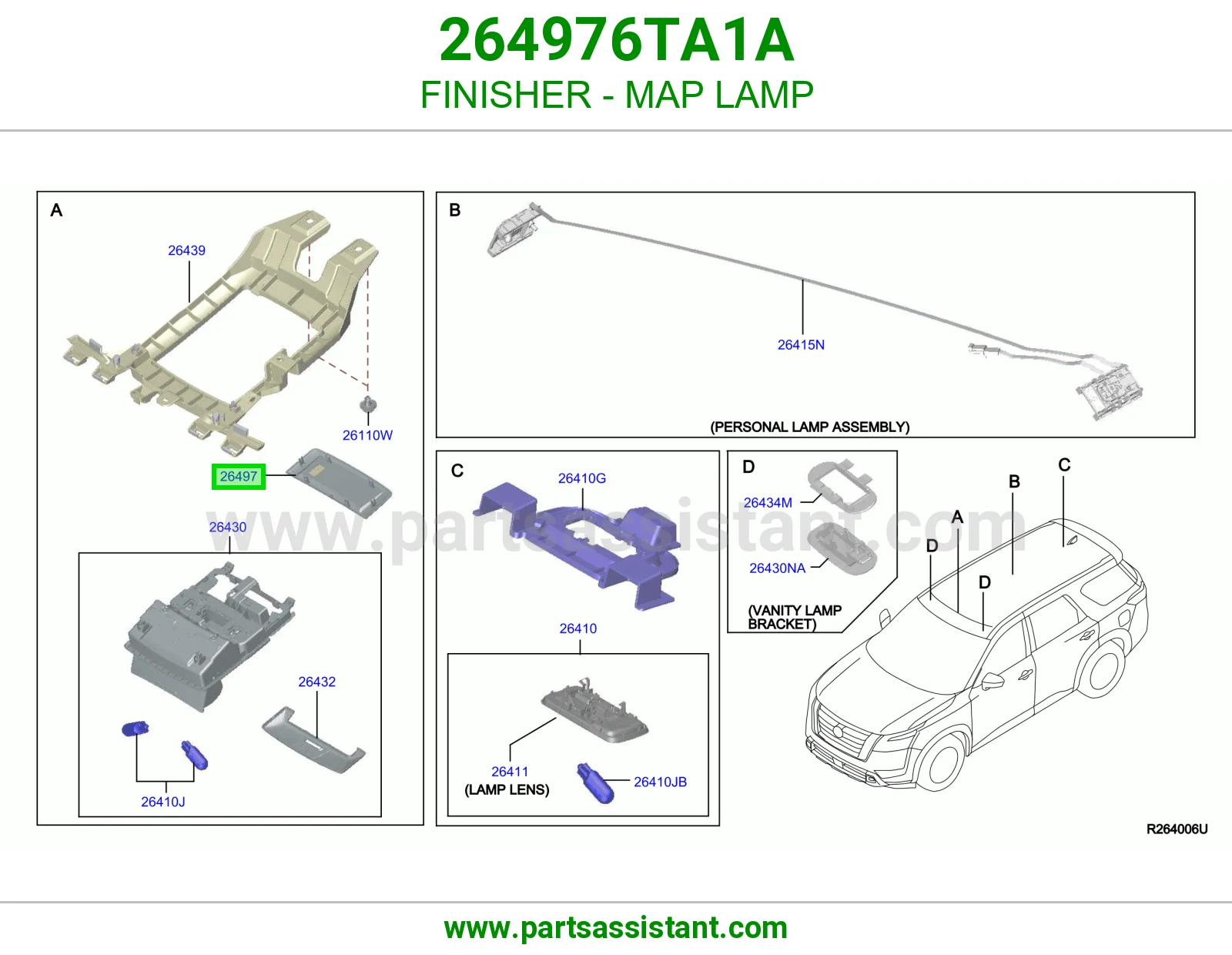 تلبيسة لمبة قراءة 264976TA1A