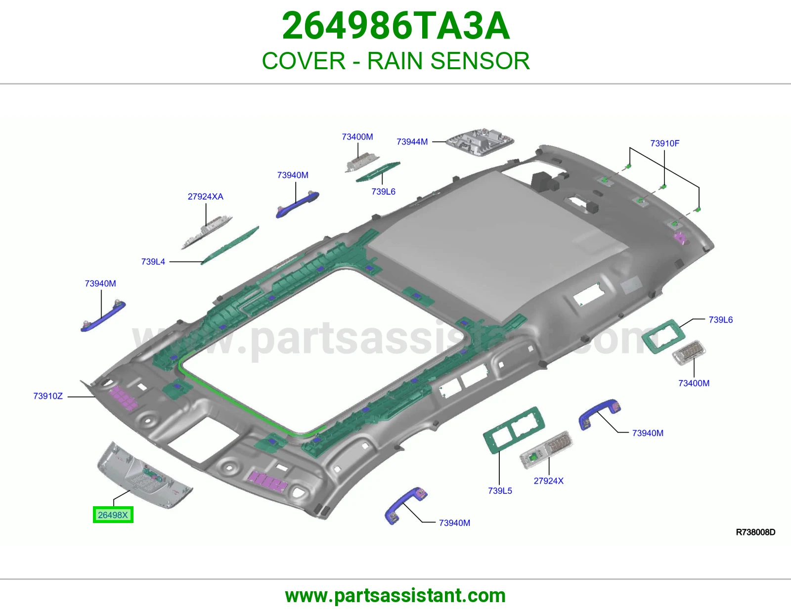 غطاء حساس مطر 264986TA3A