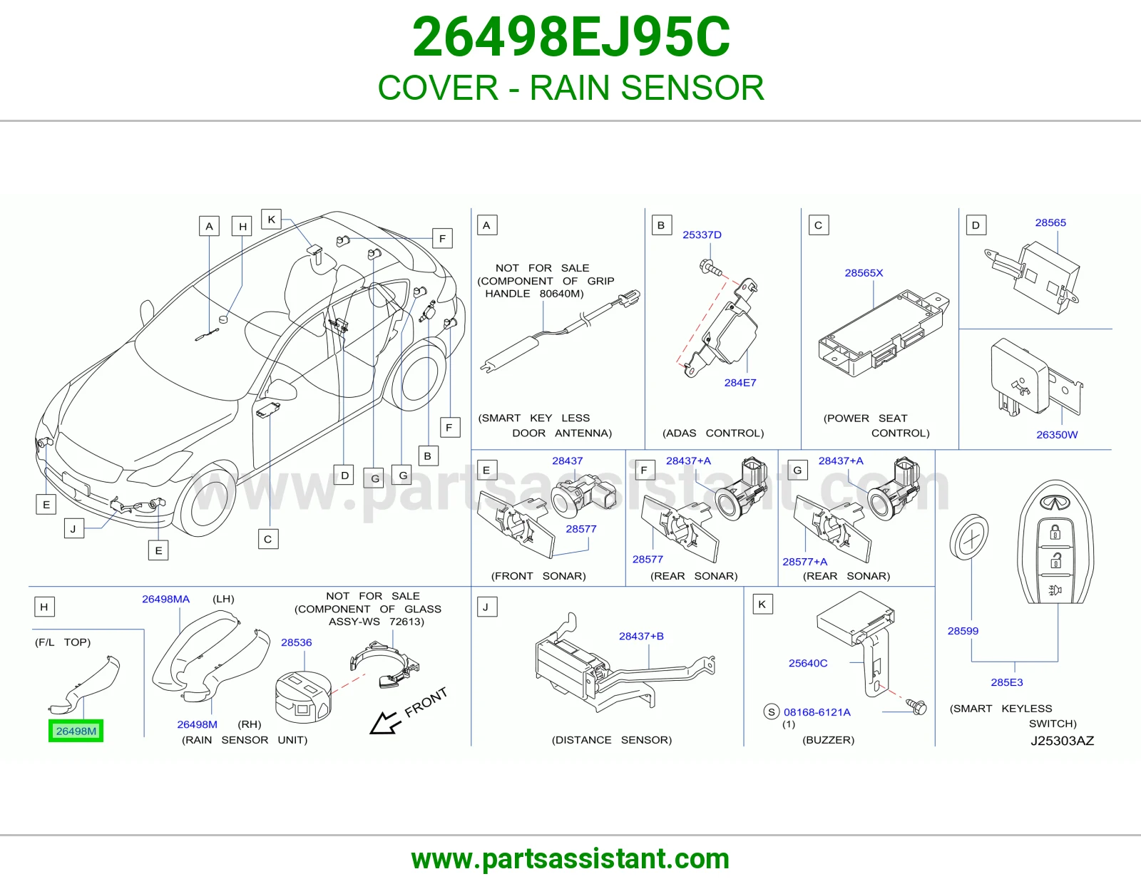 غطاء حساس مطر 26498EJ95C