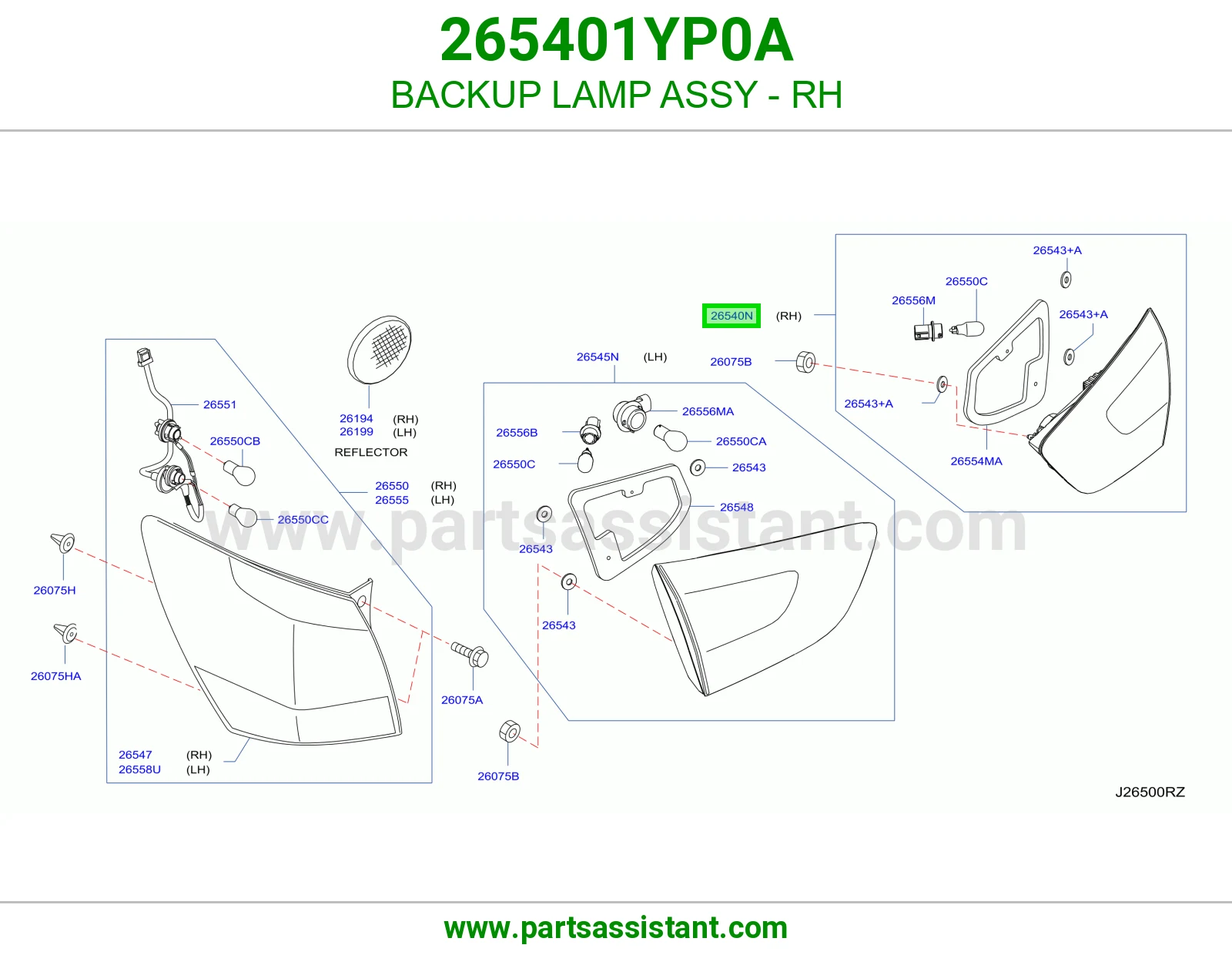 اسطب شنطه خلفي يمين 265401YP0A