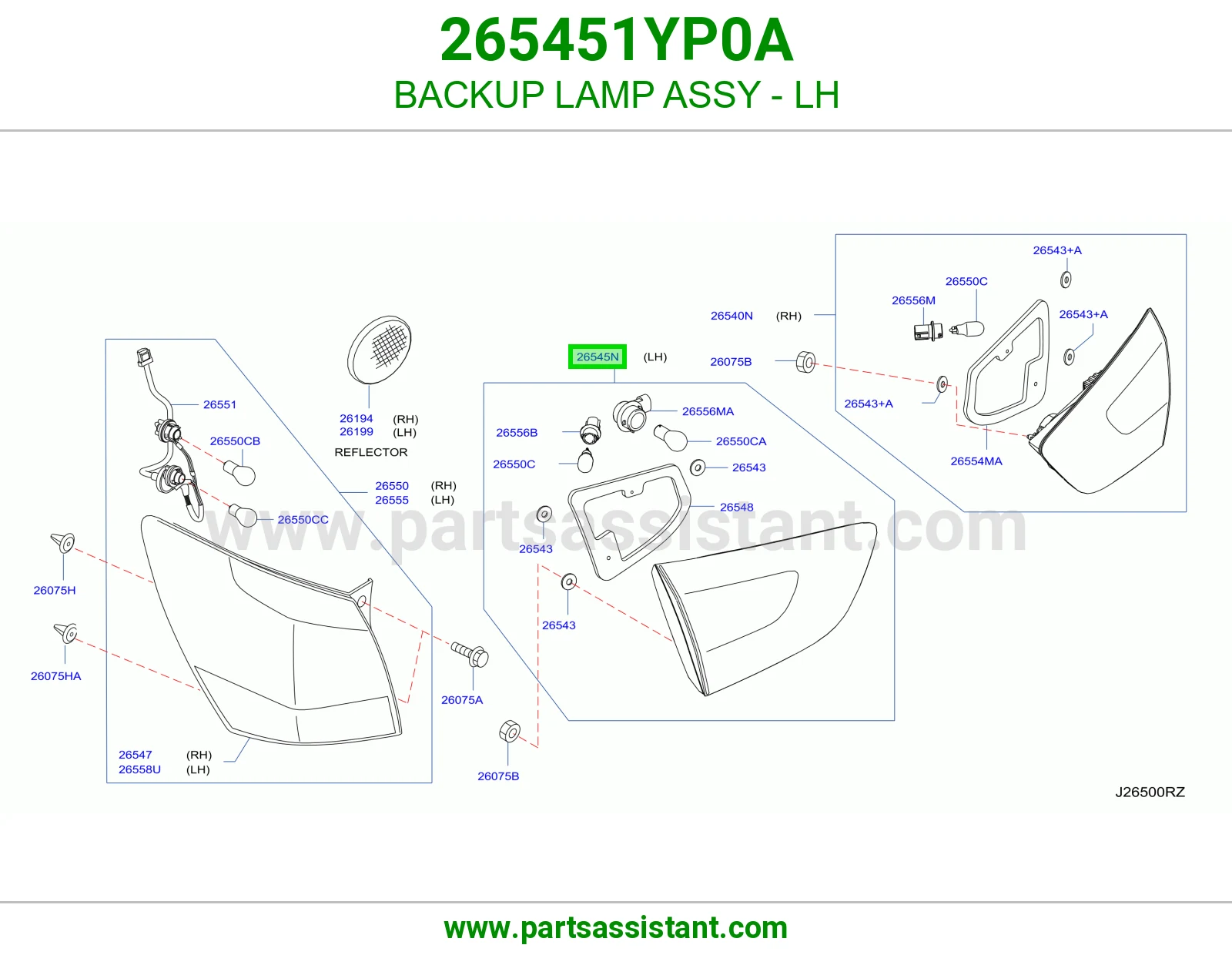 لمبة ريوس يسار كاملة 265451YP0A