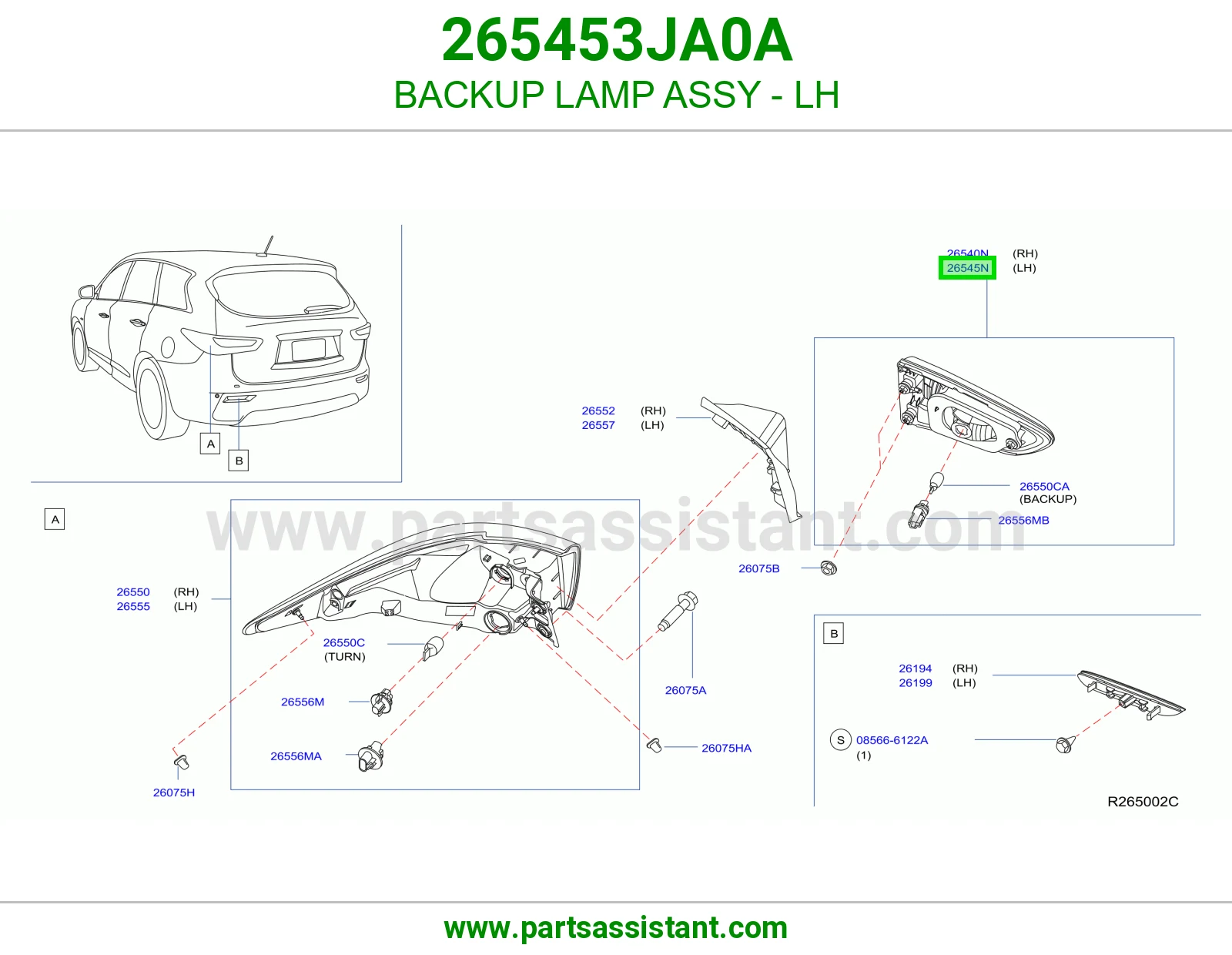 لمبة ريوس يسار كاملة 265453JA0A