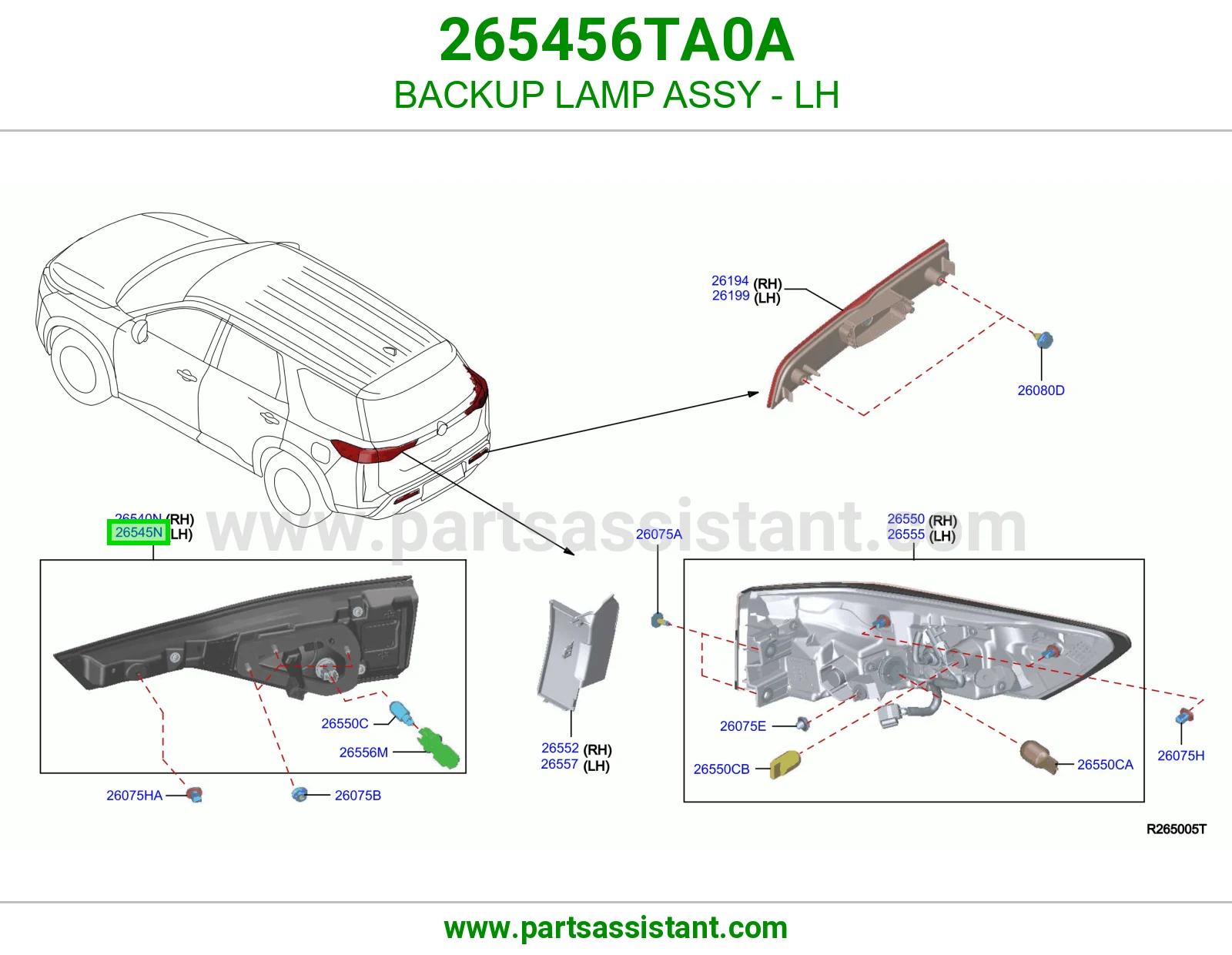 لمبة ريوس يسار كاملة 265456TA0A