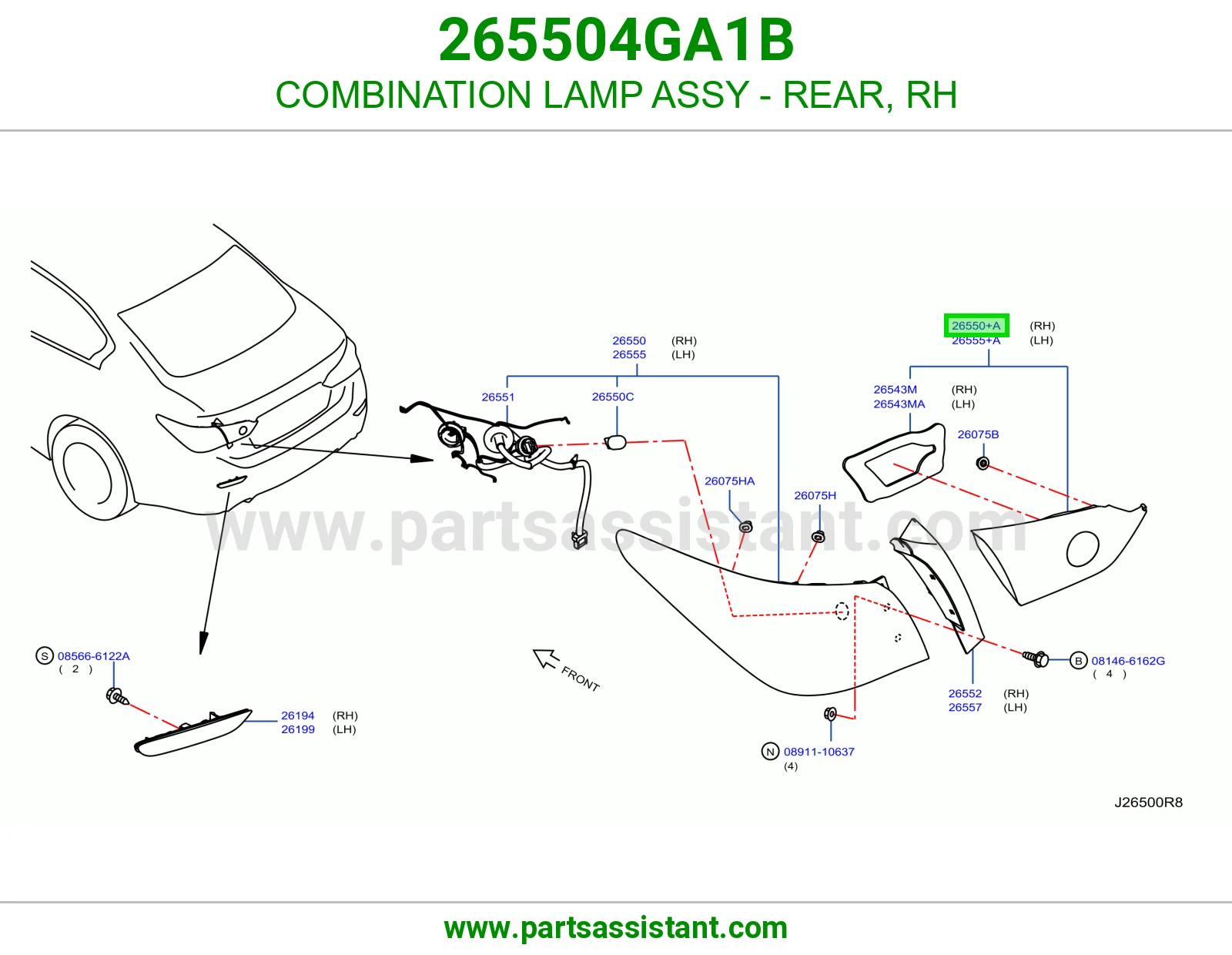 اشاره اسطب خلفي ركن يمين 265504GA1B