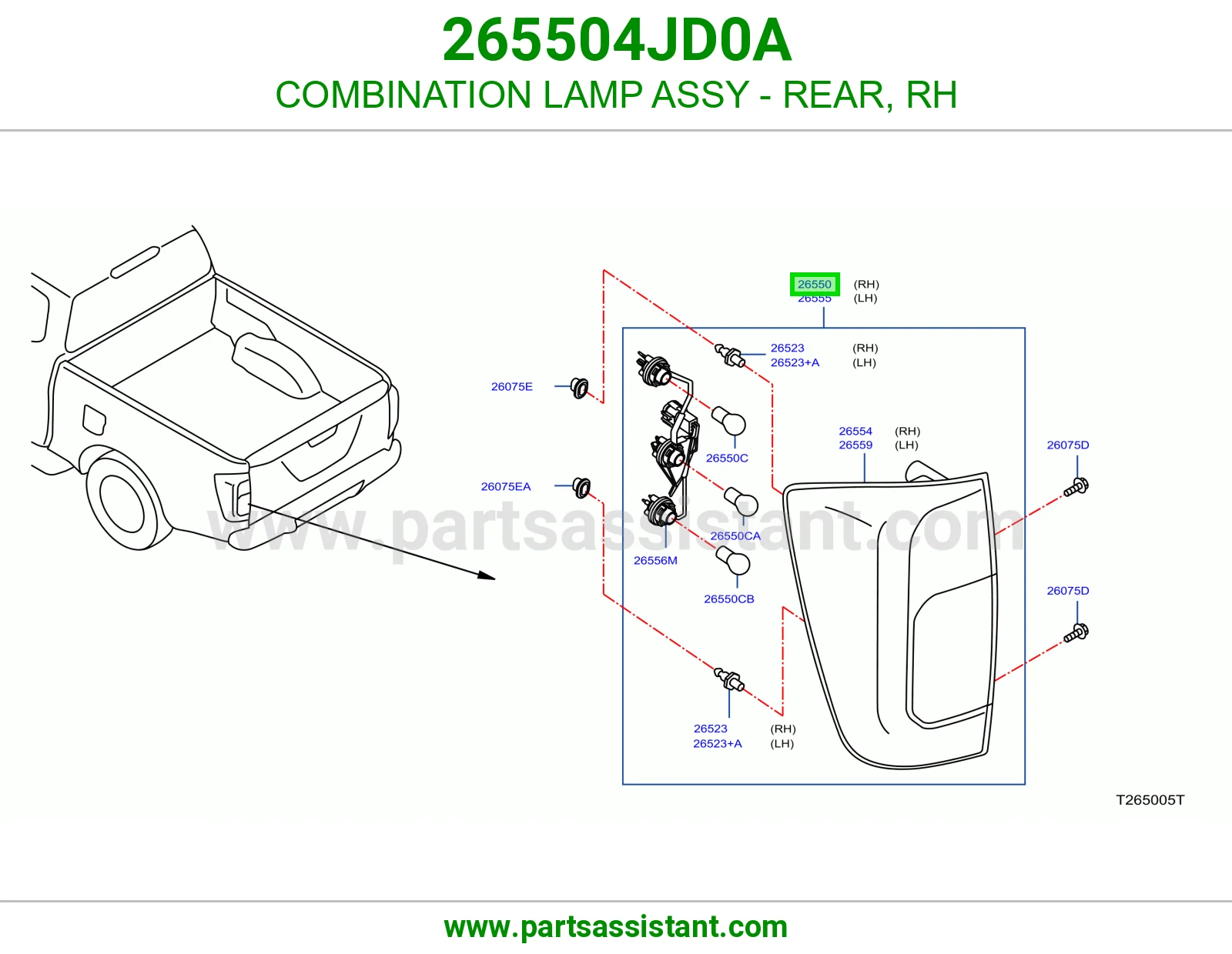 اشاره اسطب خلفي ركن يمين 265504JD0A