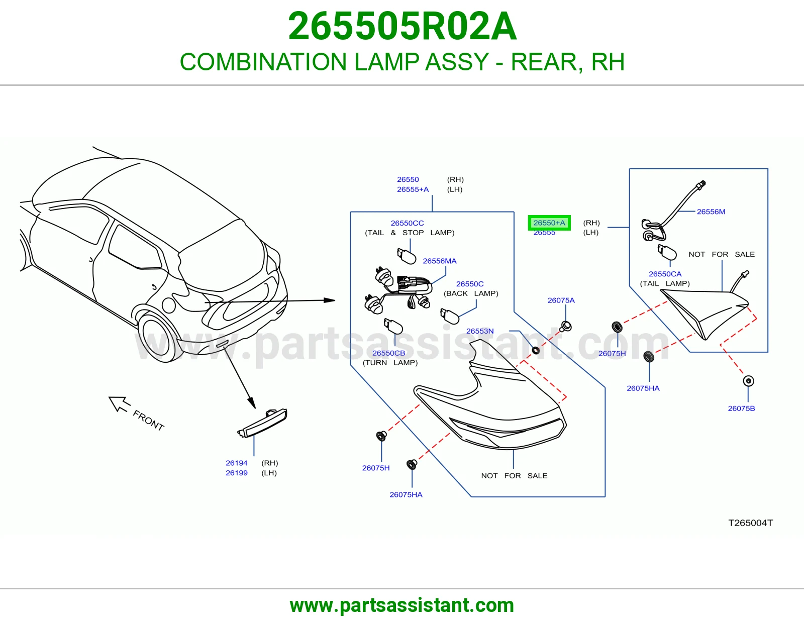 اشاره اسطب خلفي ركن يمين 265505R02A