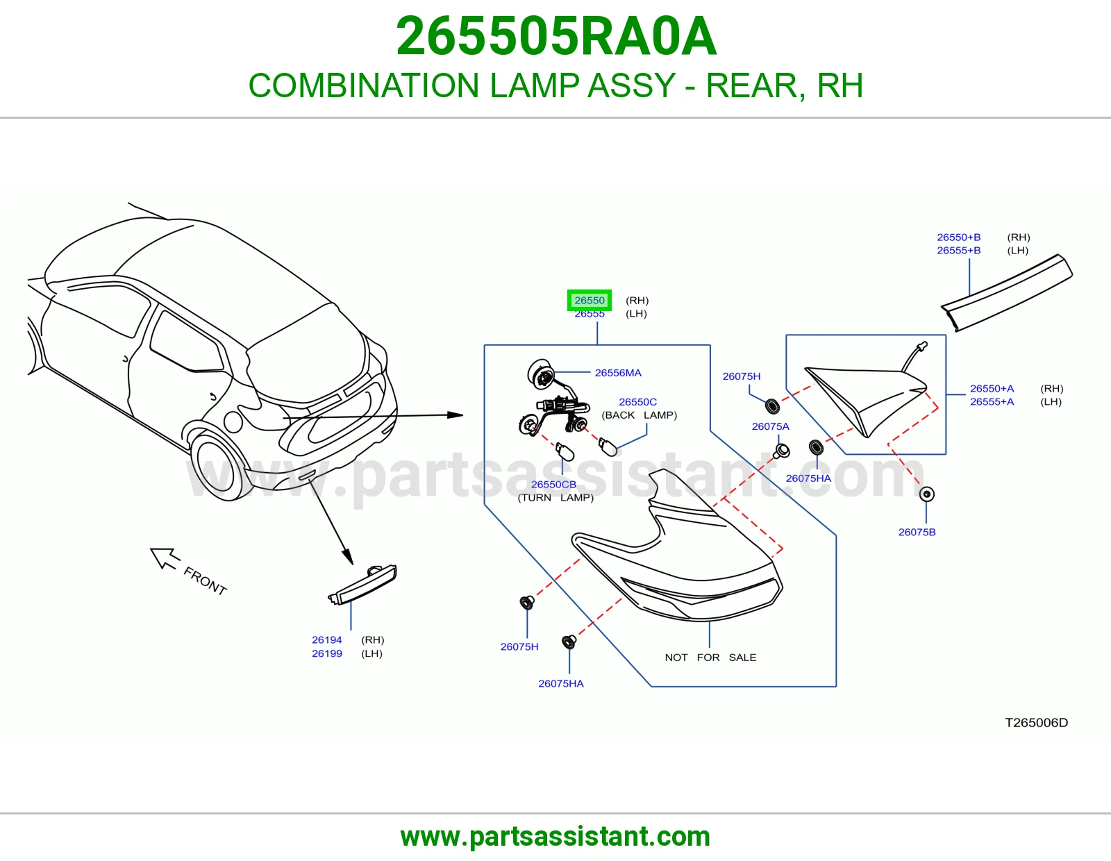 اشاره اسطب خلفي ركن يمين 265505RA0A